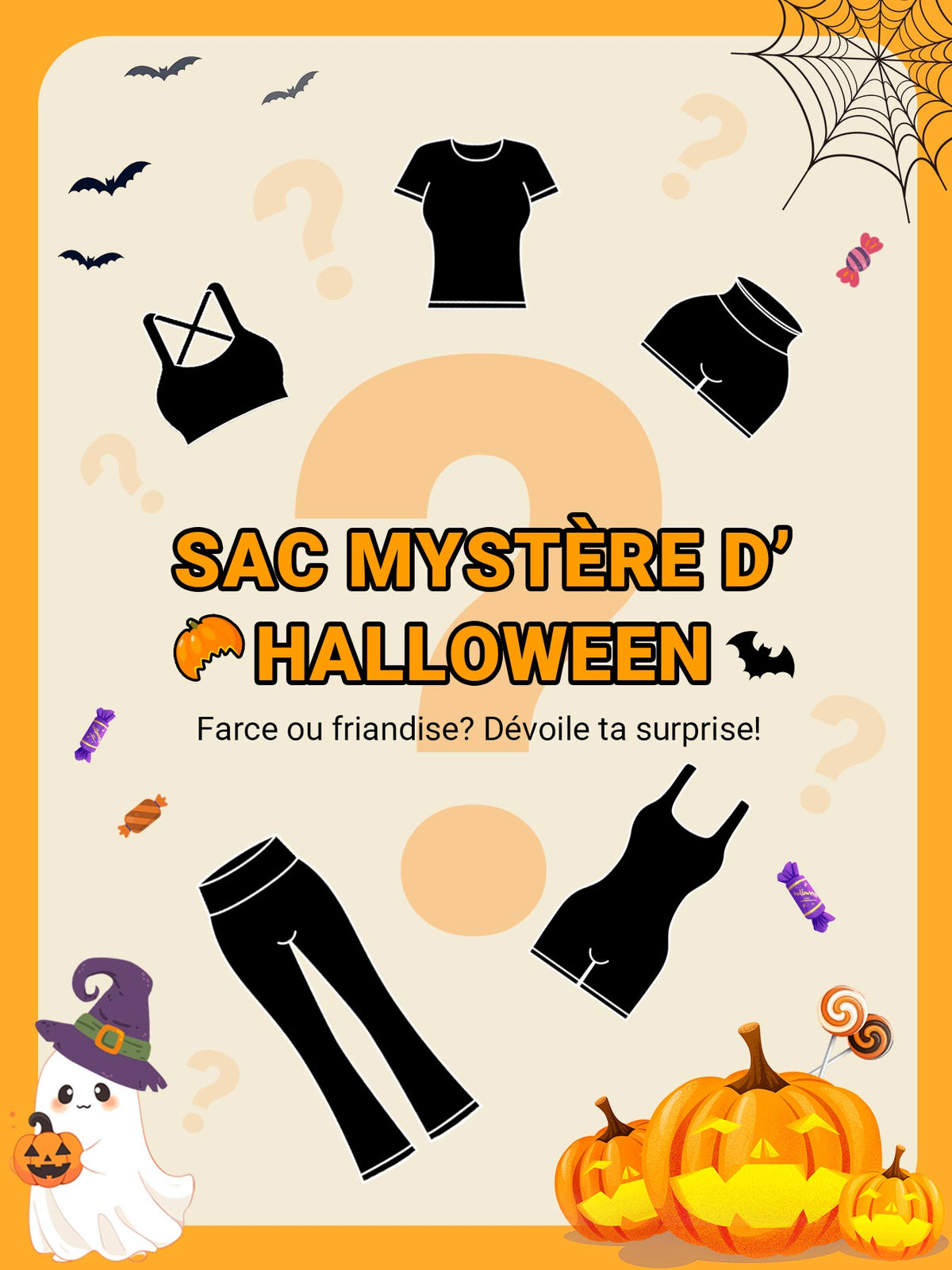 Sac Mystère Halloween – 2 ou 3 Styles Vêtements Sport Surprise