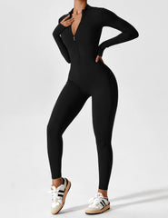 Yeoreo Langarm/Kurzarm Reißverschluss Jumpsuit/Overall Langarm Schwarz