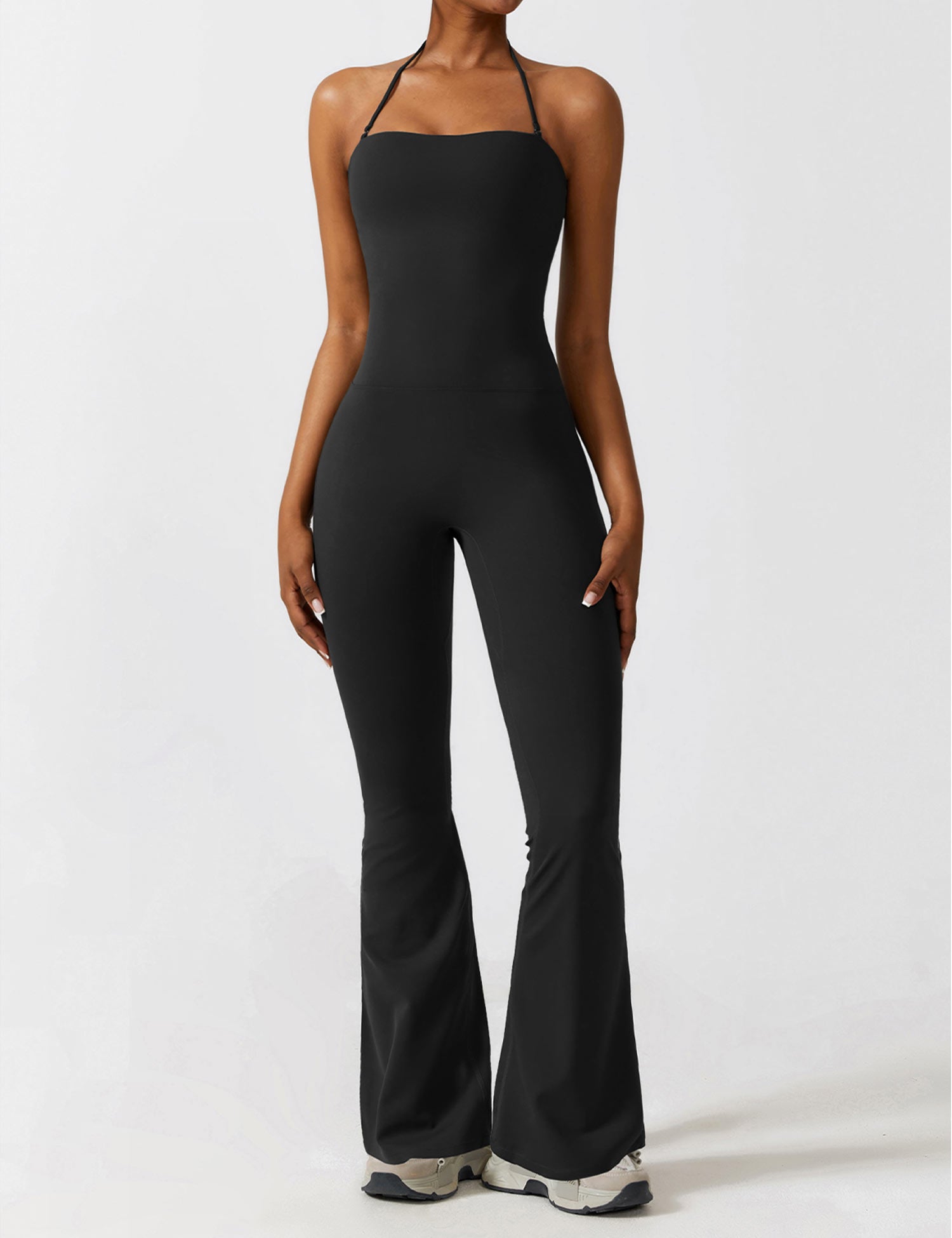 Yeoreo Ausgestellter Träger Jumpsuit/Overall Schwarz