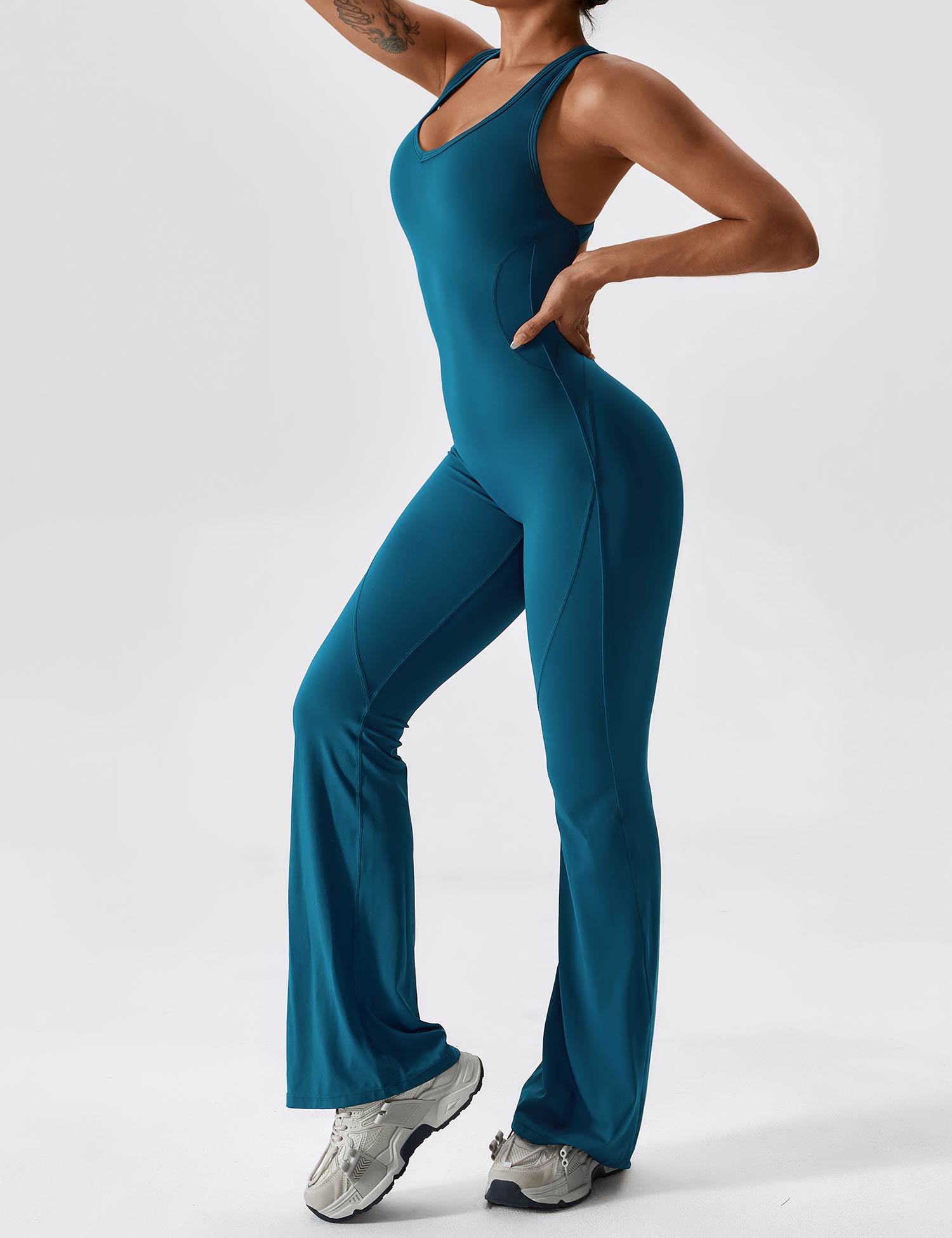 Yeoreo Ausgestellter Jumpsuit/Overall Marineblau