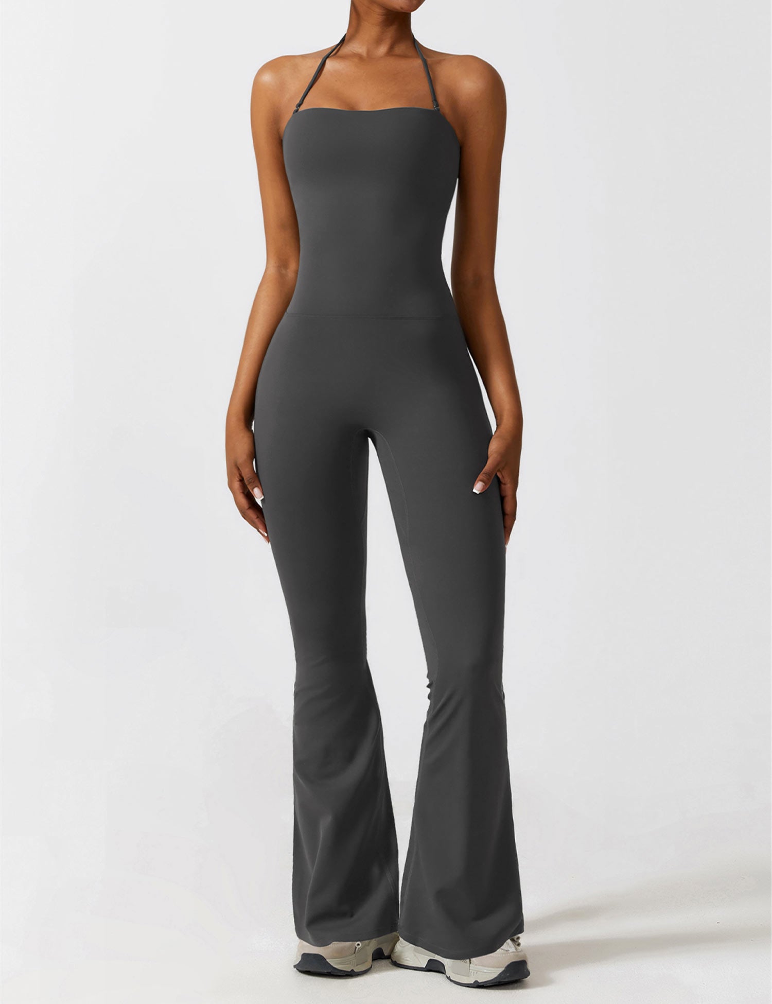 Yeoreo Ausgestellter Träger Jumpsuit/Overall Grau