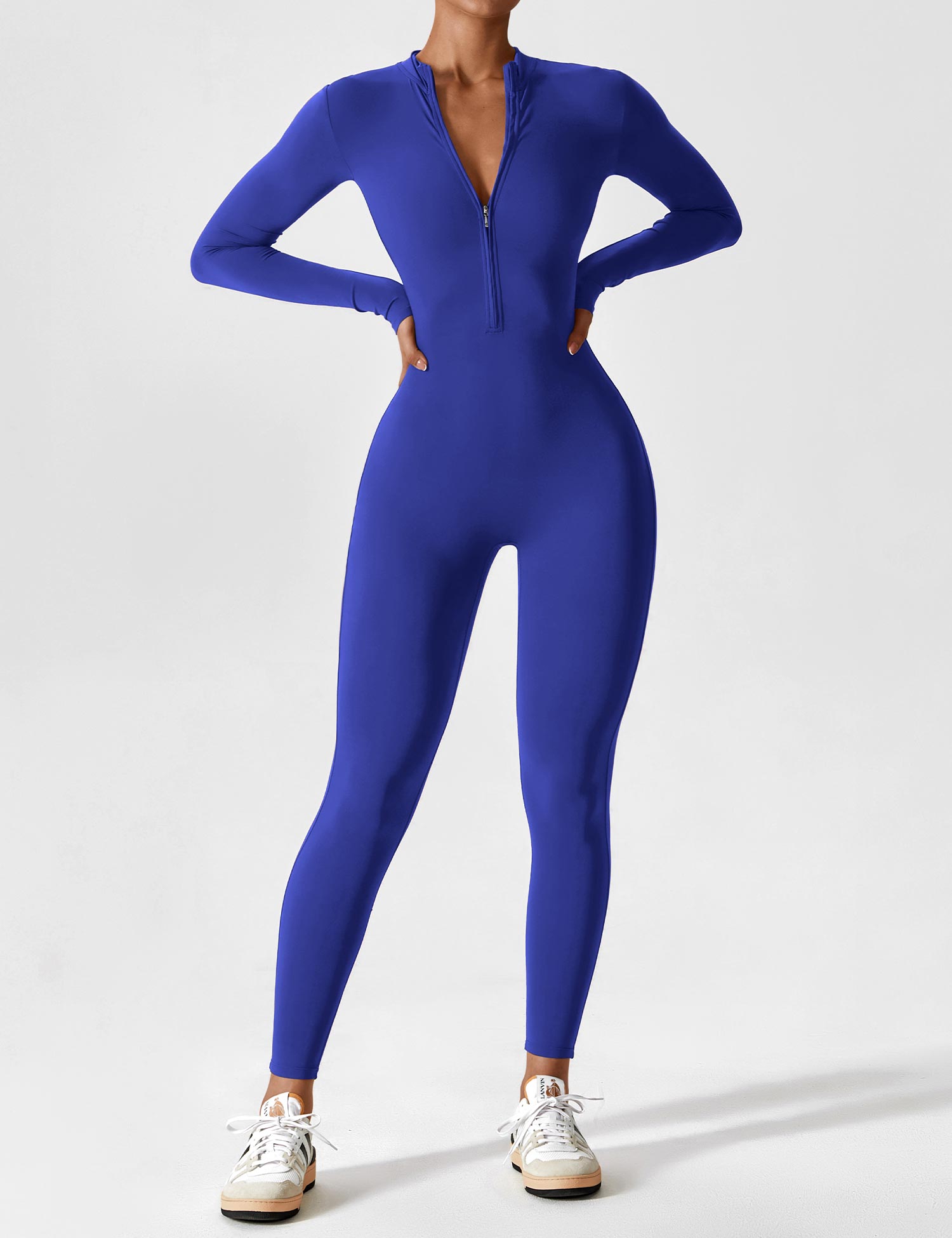 Yeoreo Langarm/Kurzarm Reißverschluss Jumpsuit/Overall Langarm Klein Blau