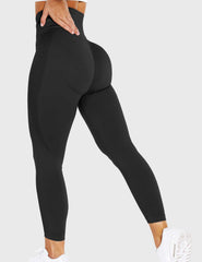 Yeoreo Solid Lächeln Kontur Leggings Schwarz