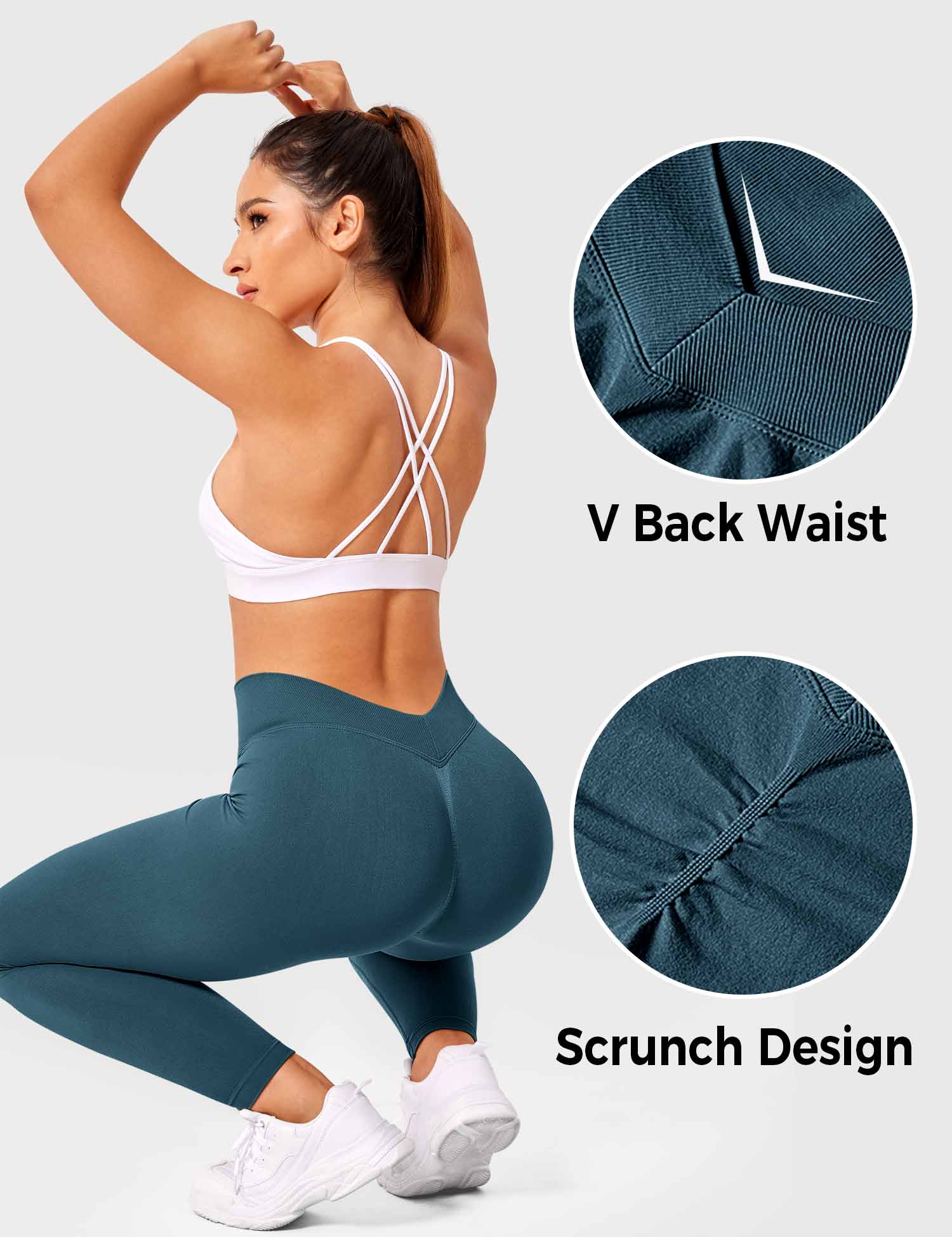 Yeoreo V-Rücken Alexi Leggings Blau Grün