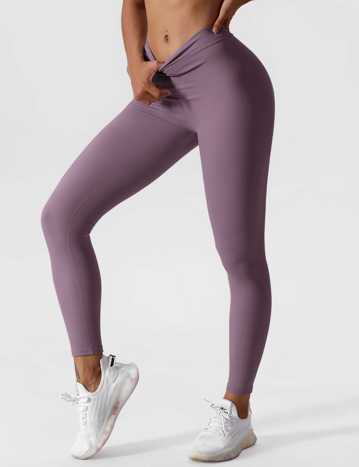 Yeoreo V-Rücken Scrunch Leggings Dunkelviolett