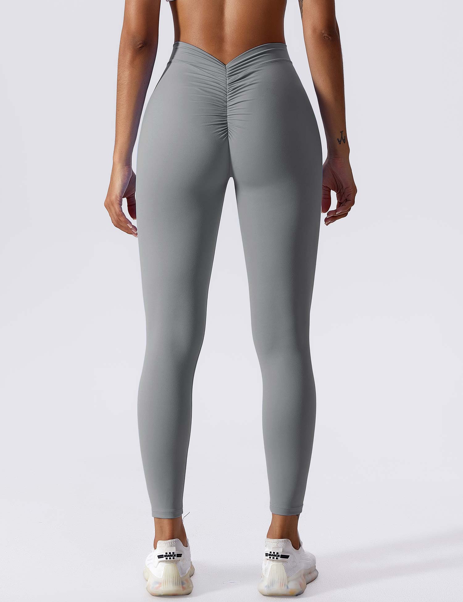 Yeoreo V-Rücken Scrunch Leggings Hellgrau