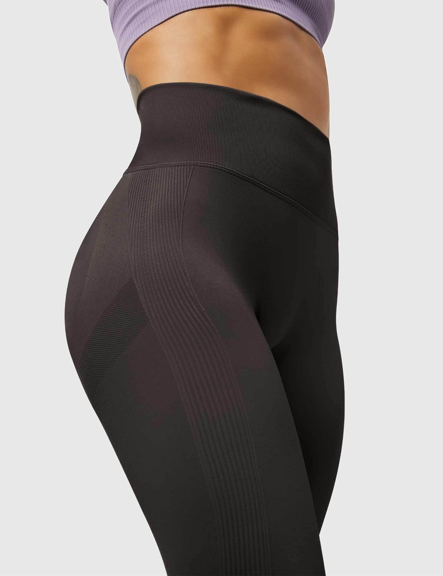 Yeoreo Solide Profi-Leggings Dunkelbraun