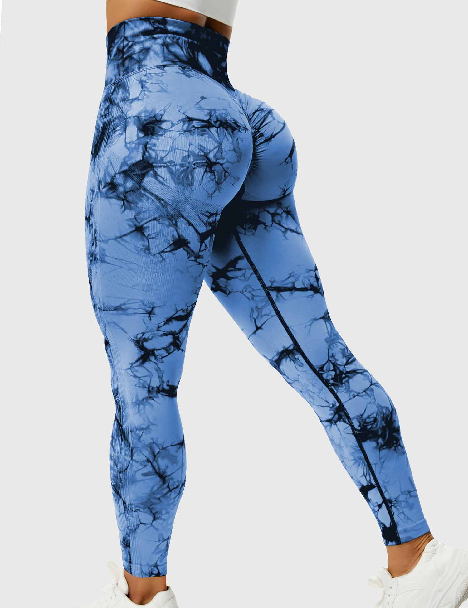 Yeoreo Professionelle Tie Dye Leggings Schwarz Blau