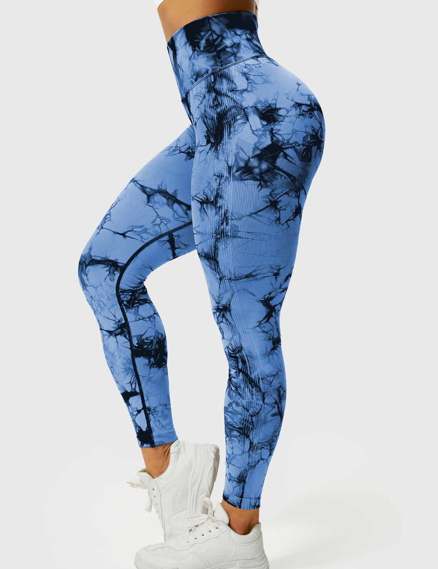 Yeoreo Professionelle Tie Dye Leggings Schwarz Blau