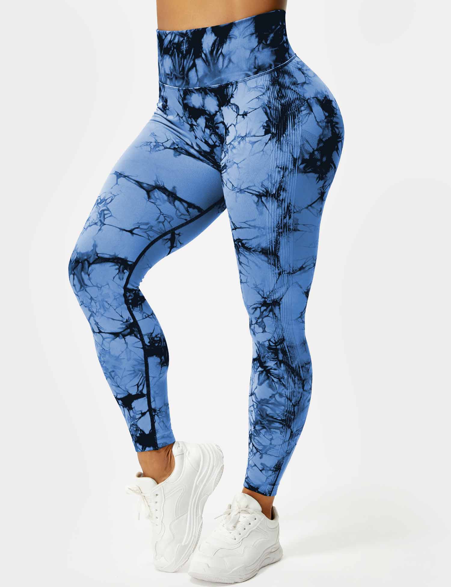 Yeoreo Professionelle Tie Dye Leggings Schwarz Blau