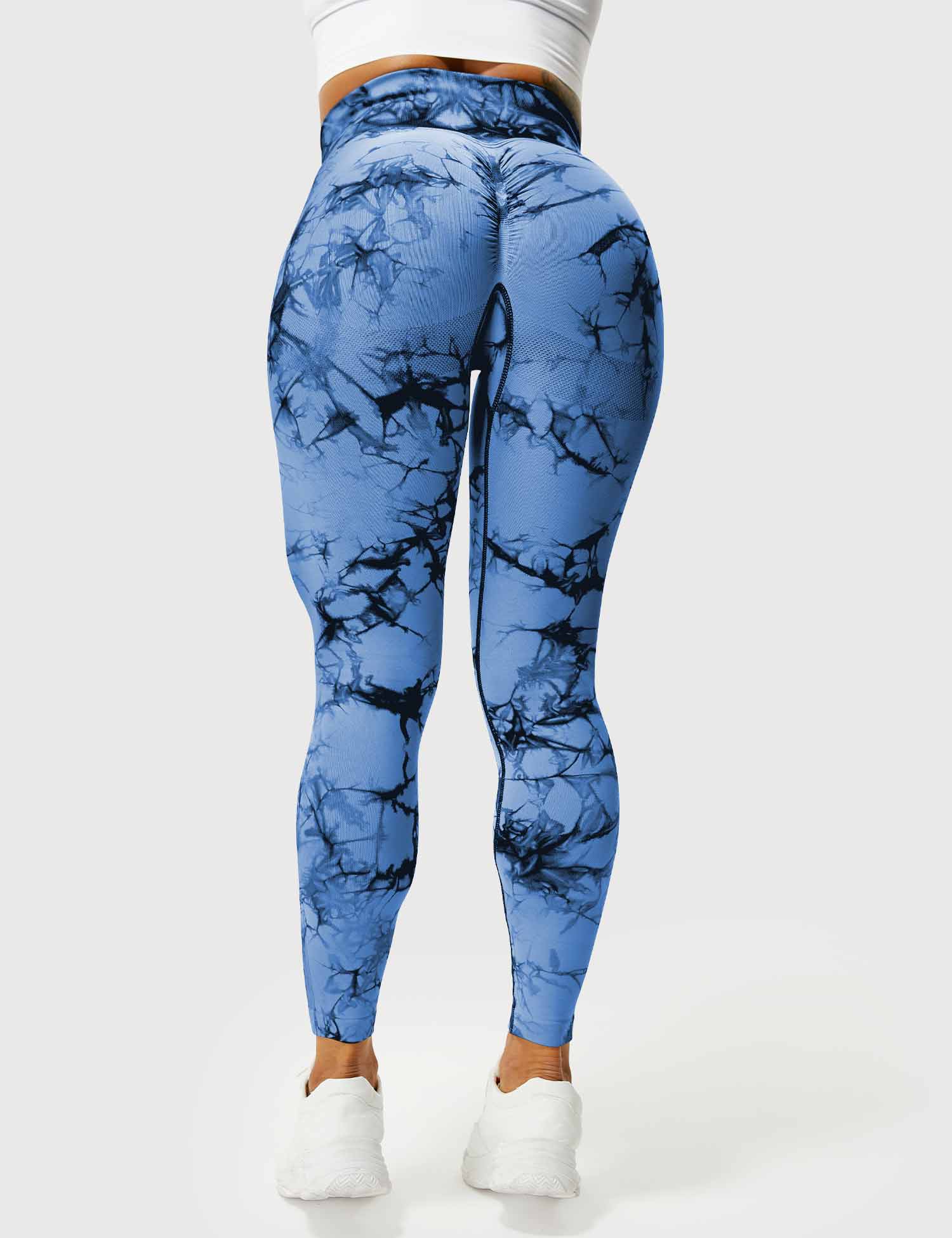 Yeoreo Professionelle Tie Dye Leggings Schwarz Blau