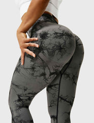 Yeoreo Professionelle Tie Dye Leggings Schwarz Grau