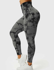 Yeoreo Professionelle Tie Dye Leggings Schwarz Grau