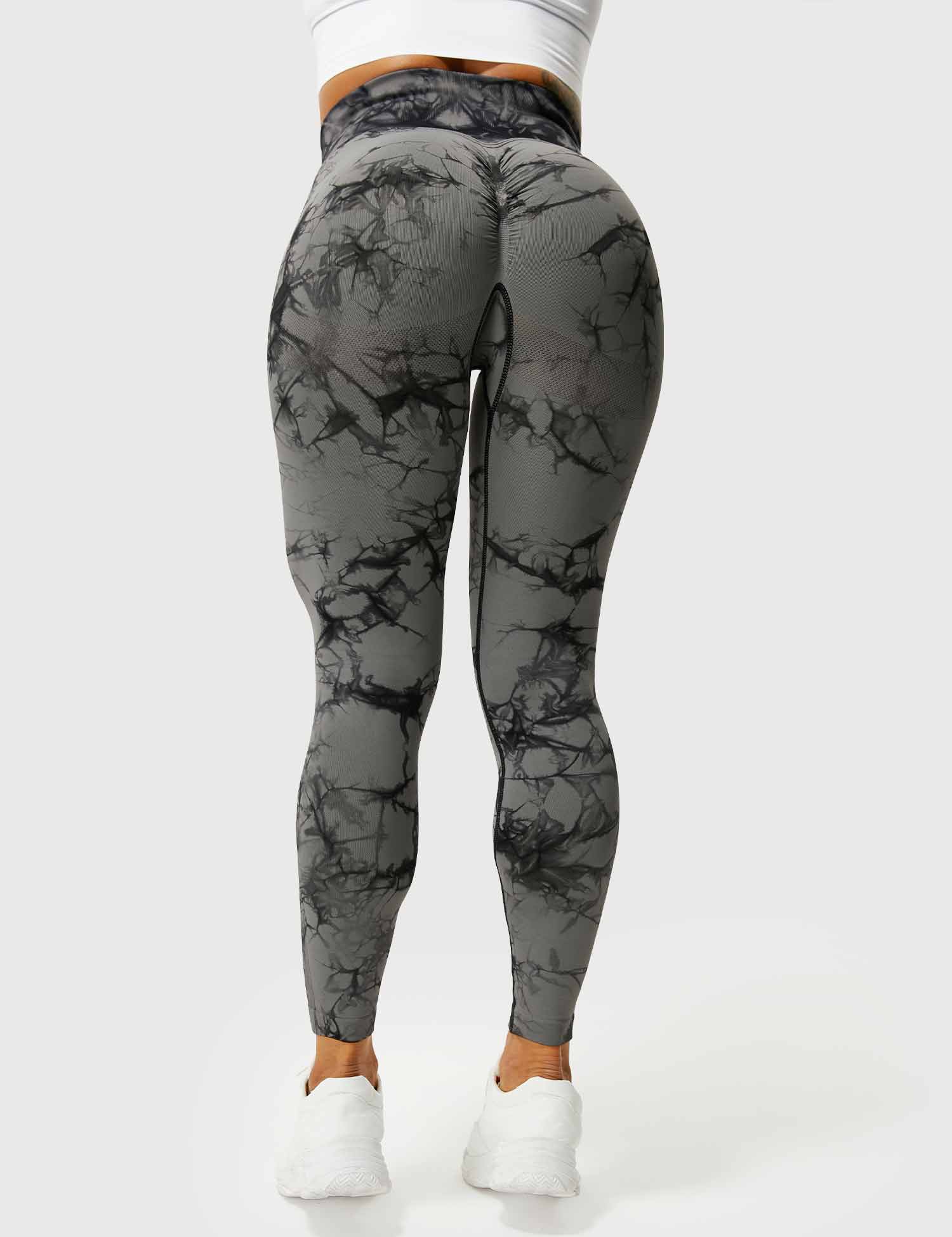 Yeoreo Professionelle Tie Dye Leggings Schwarz Grau