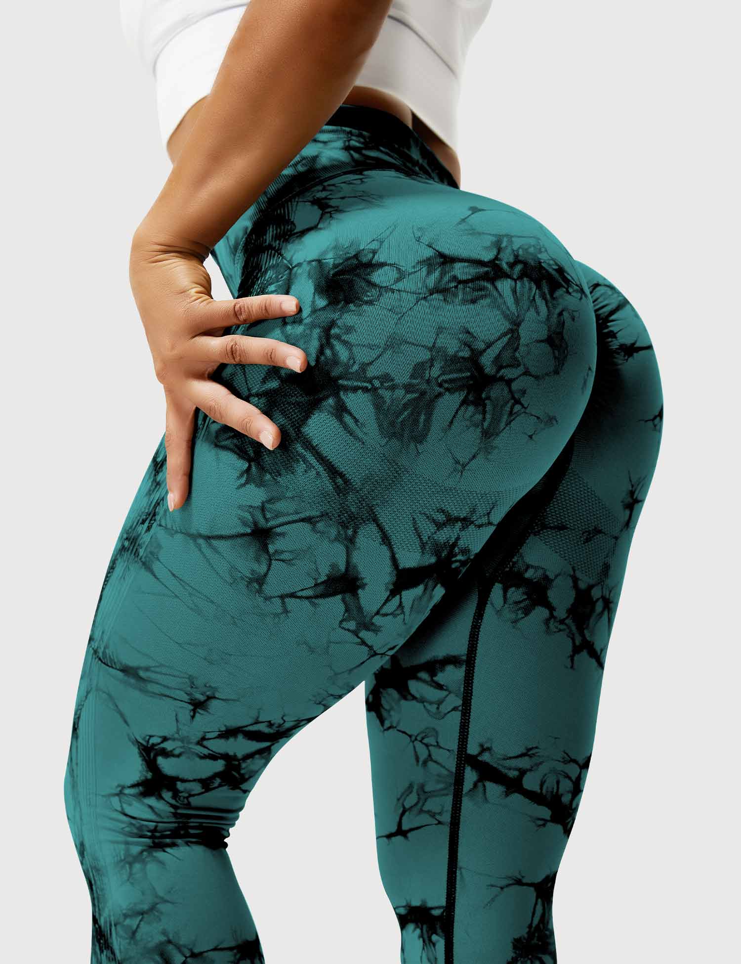 Yeoreo Professionelle Tie Dye Leggings Blau Grün