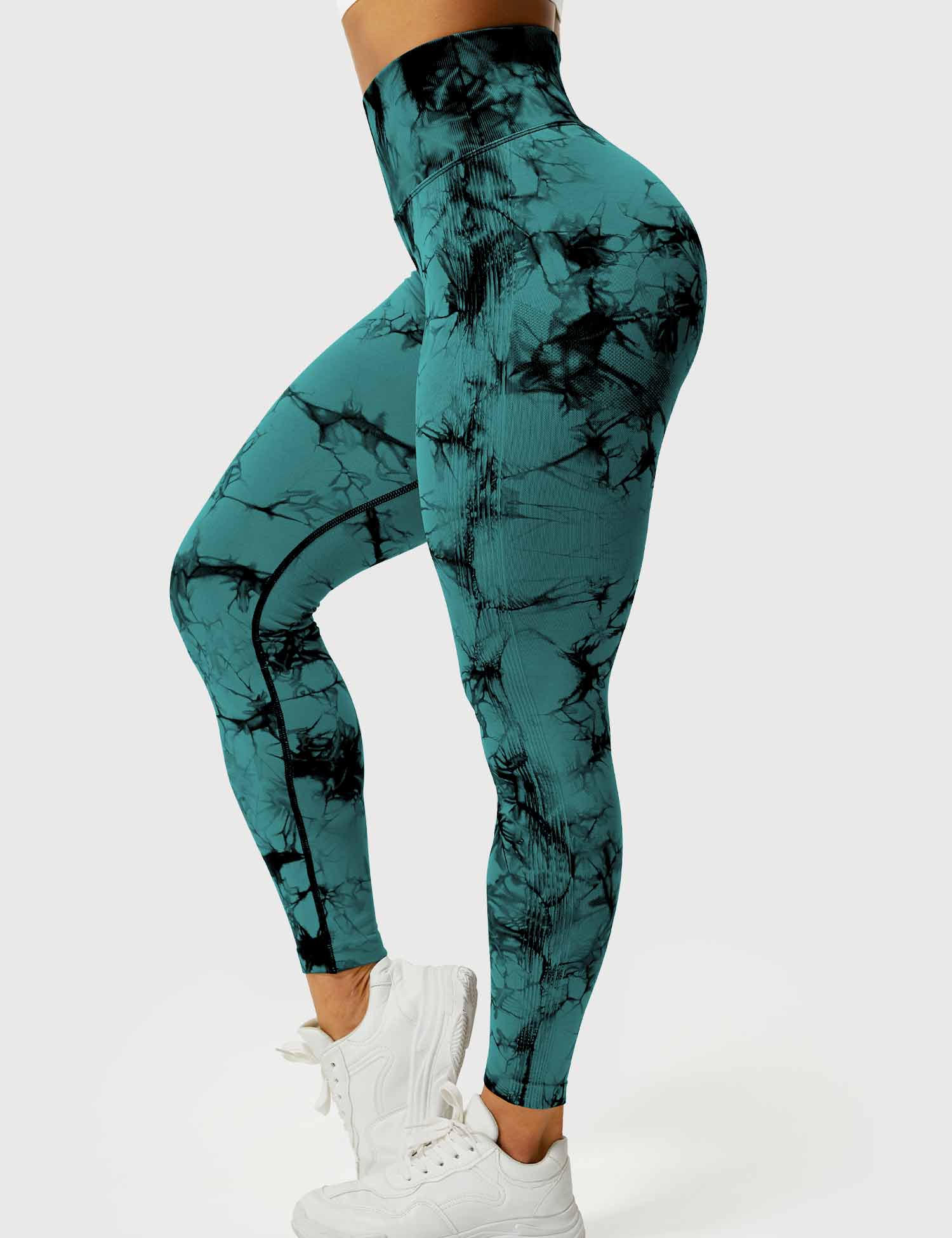 Yeoreo Professionelle Tie Dye Leggings Blau Grün