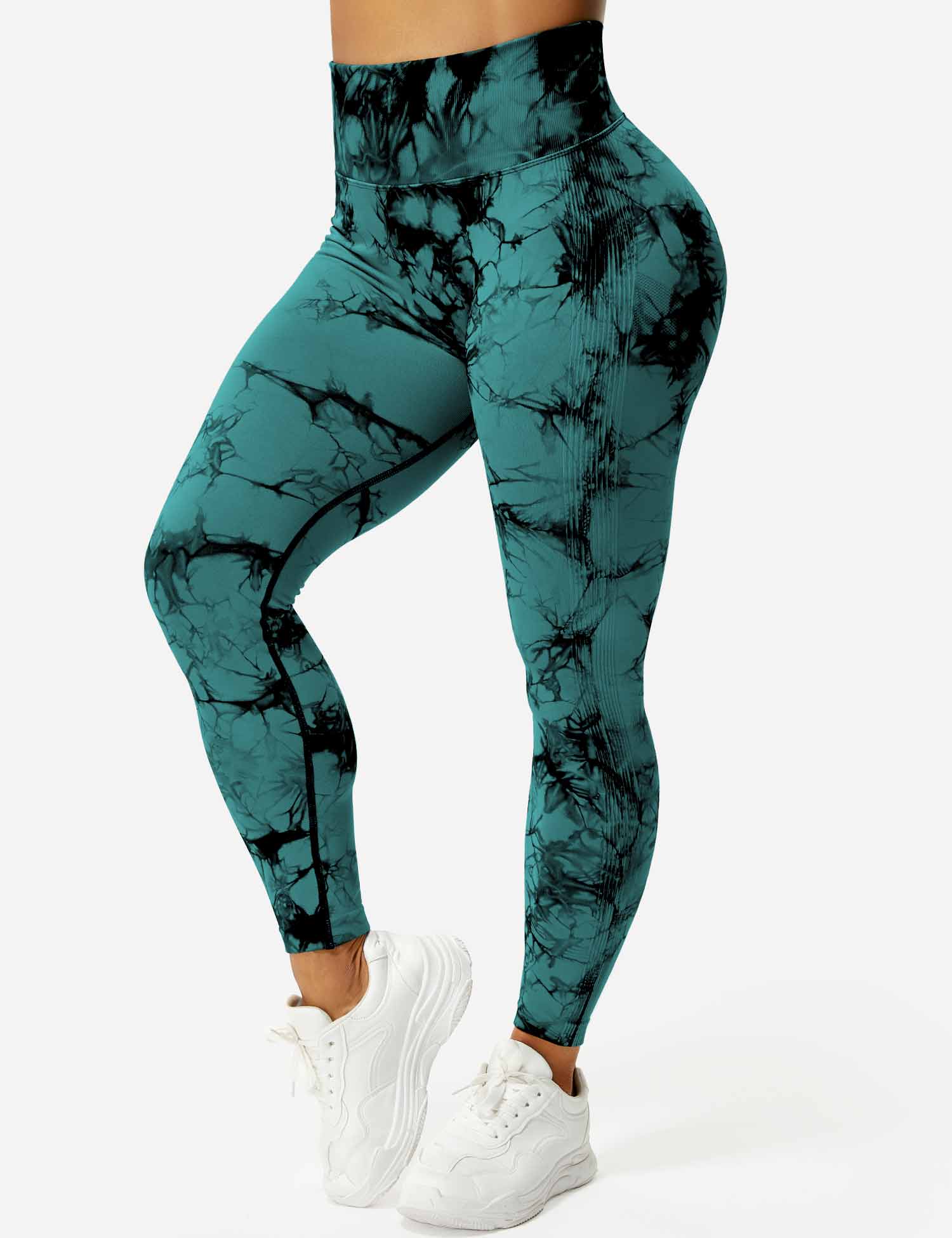 Yeoreo Professionelle Tie Dye Leggings Blau Grün