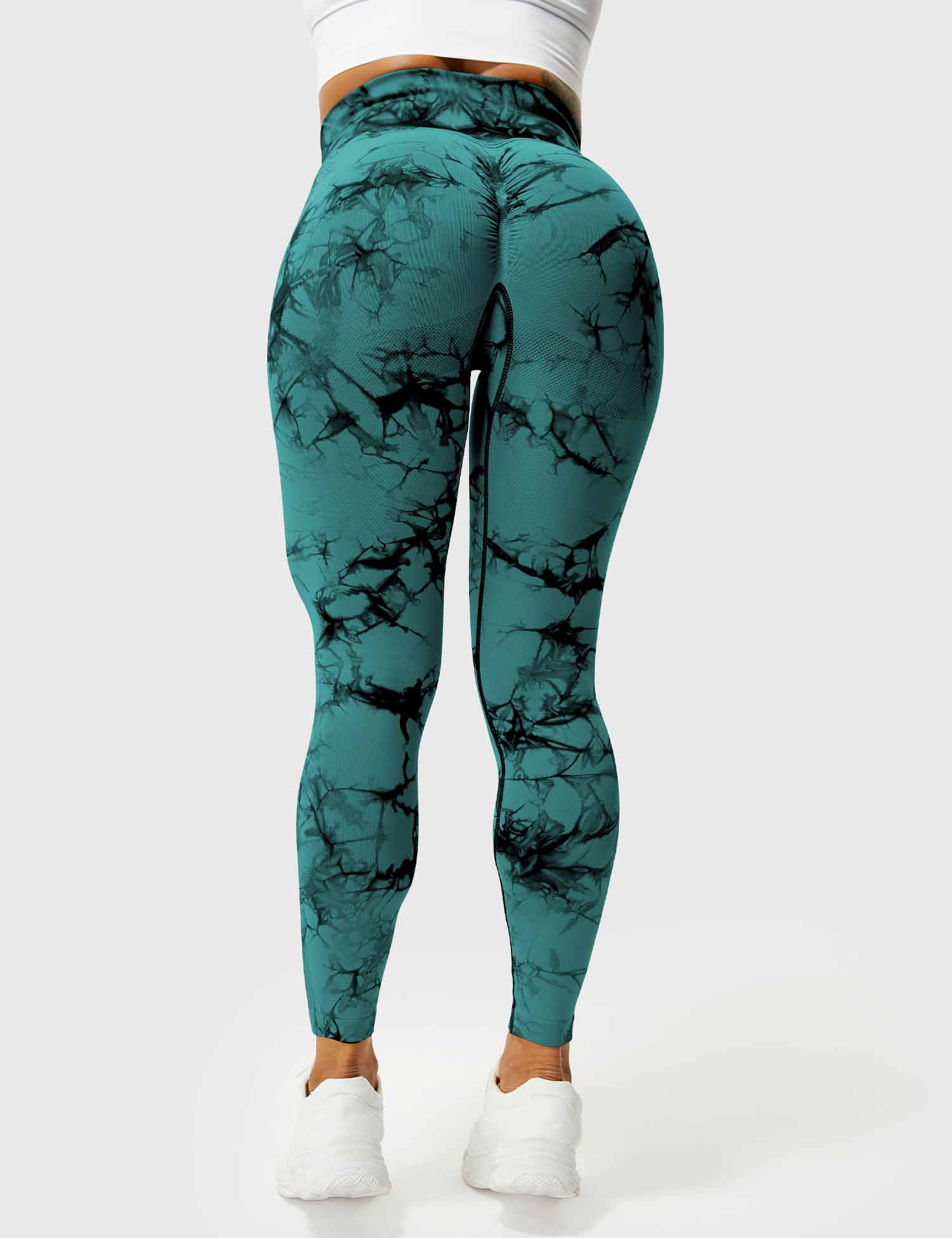 Yeoreo Professionelle Tie Dye Leggings Blau Grün