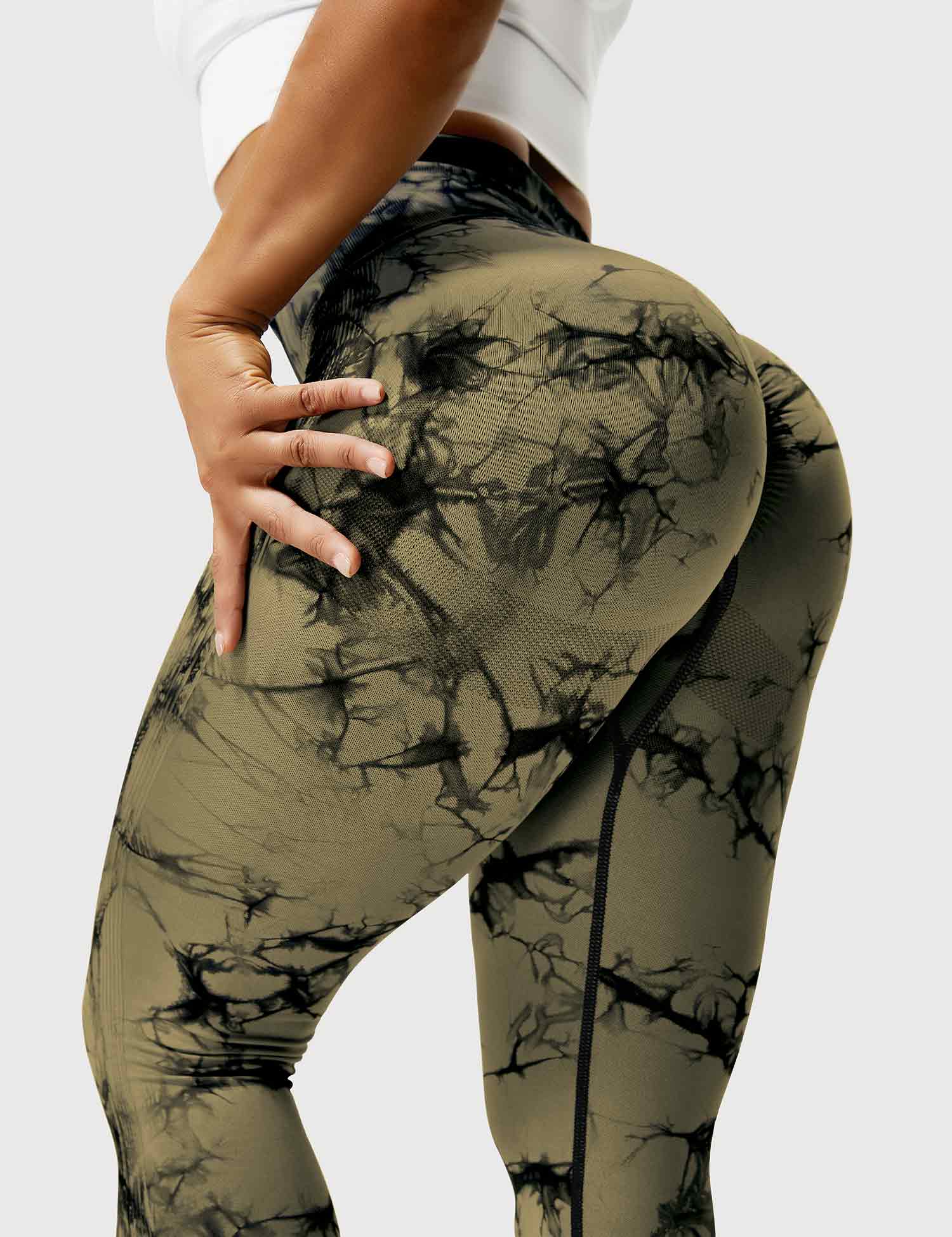 Yeoreo Professionelle Tie Dye Leggings Braun