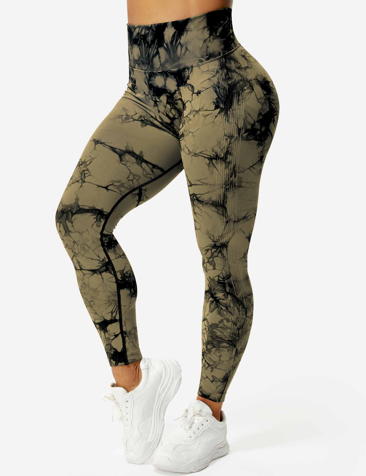 Yeoreo Professionelle Tie Dye Leggings Braun