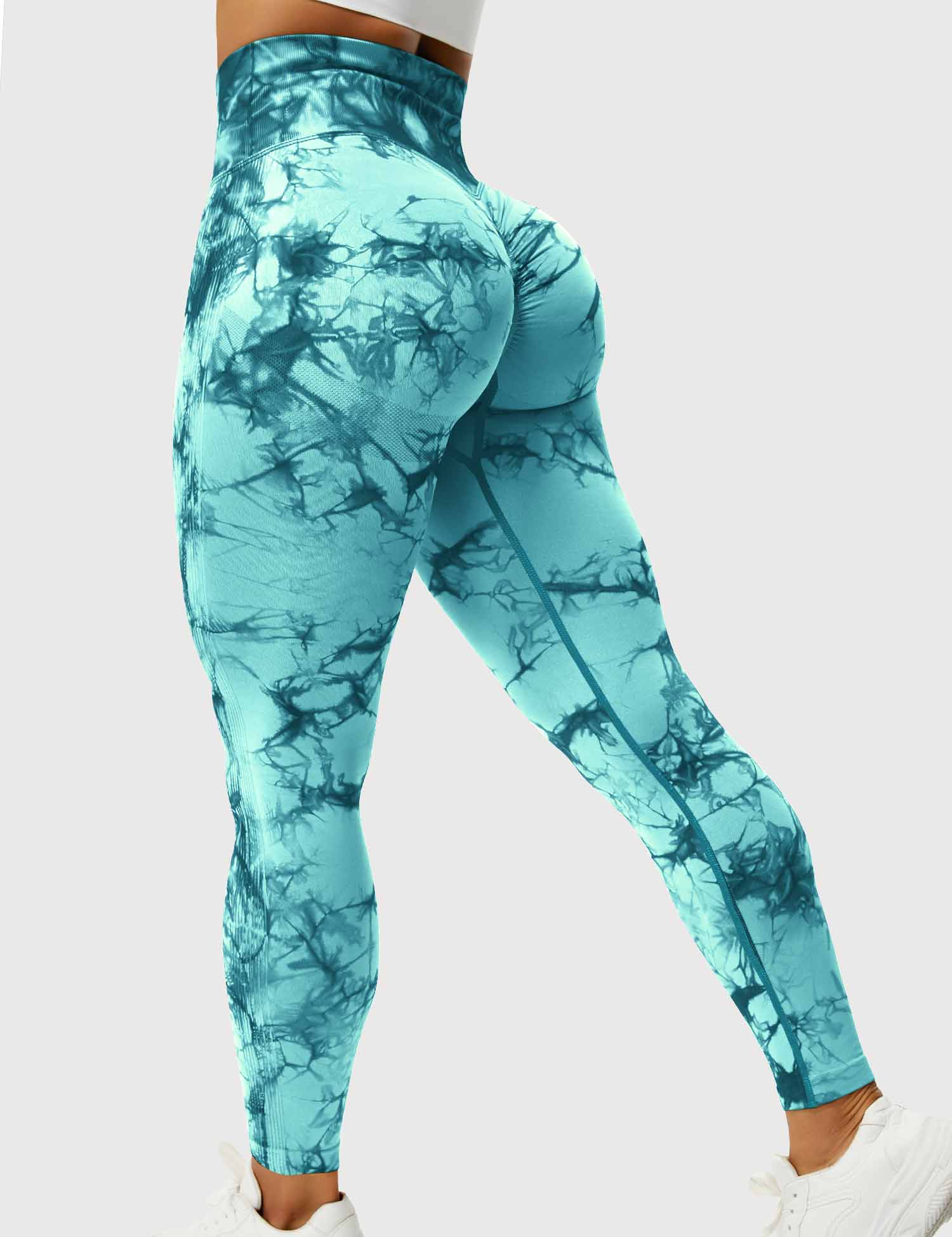 Yeoreo Professionelle Tie Dye Leggings Cyanblau