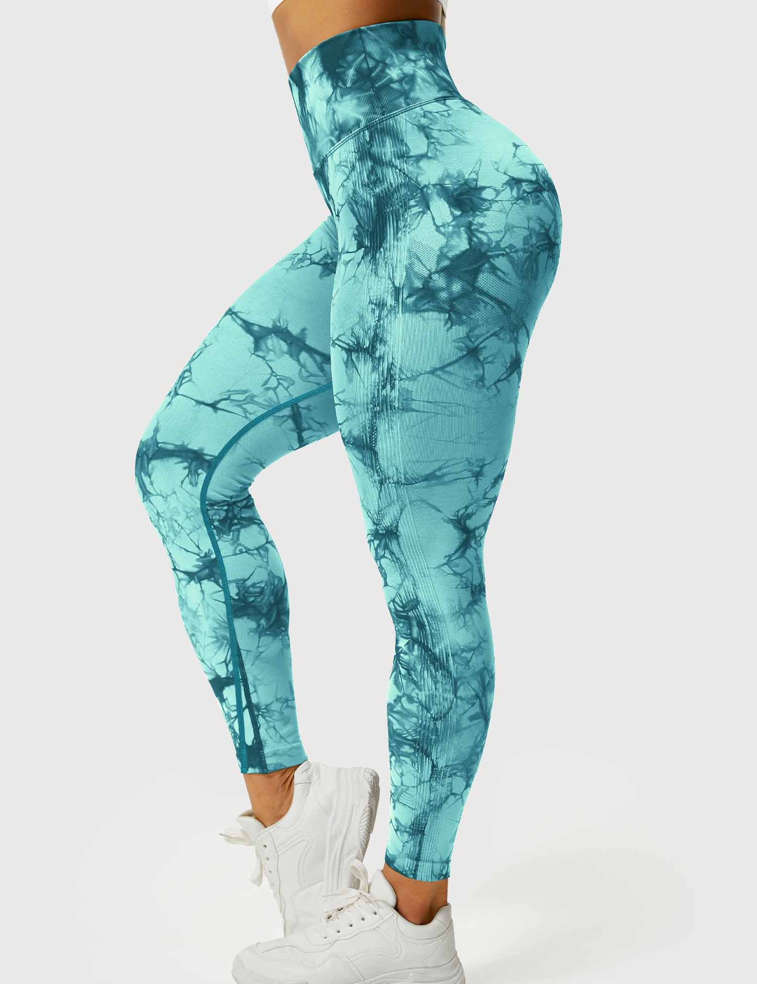 Yeoreo Professionelle Tie Dye Leggings Cyanblau