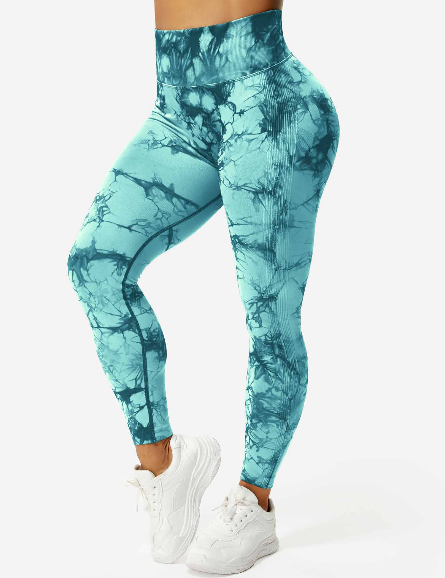 Yeoreo Professionelle Tie Dye Leggings Cyanblau