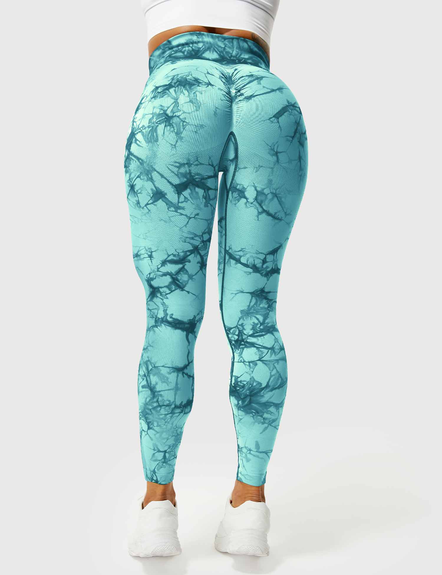 Yeoreo Professionelle Tie Dye Leggings Cyanblau