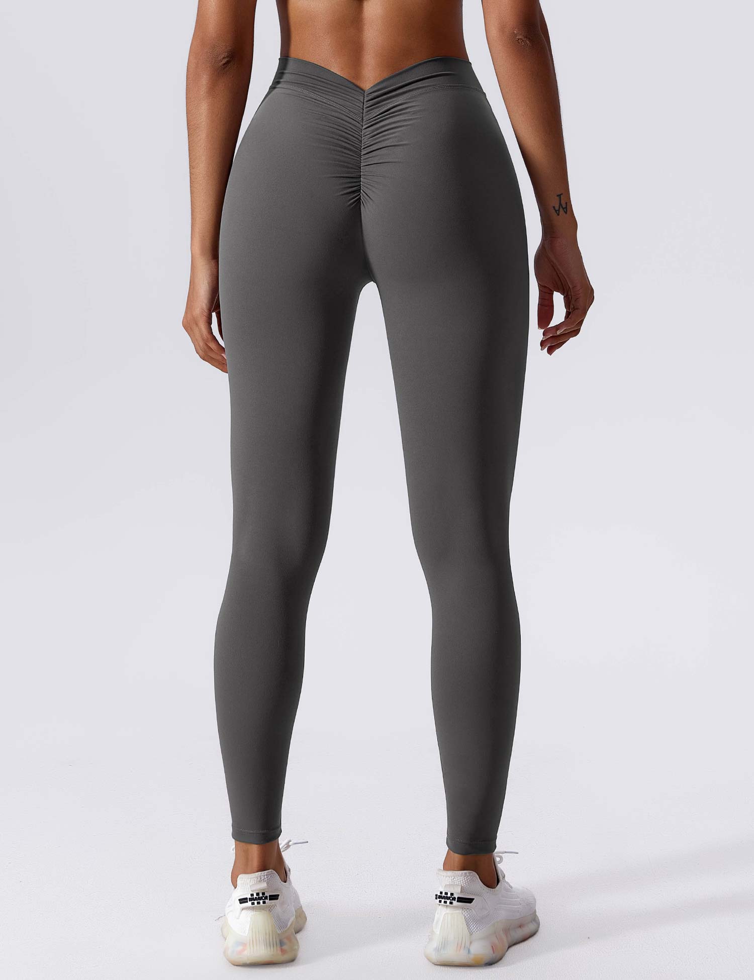 Yeoreo V-Rücken Scrunch Leggings Grau