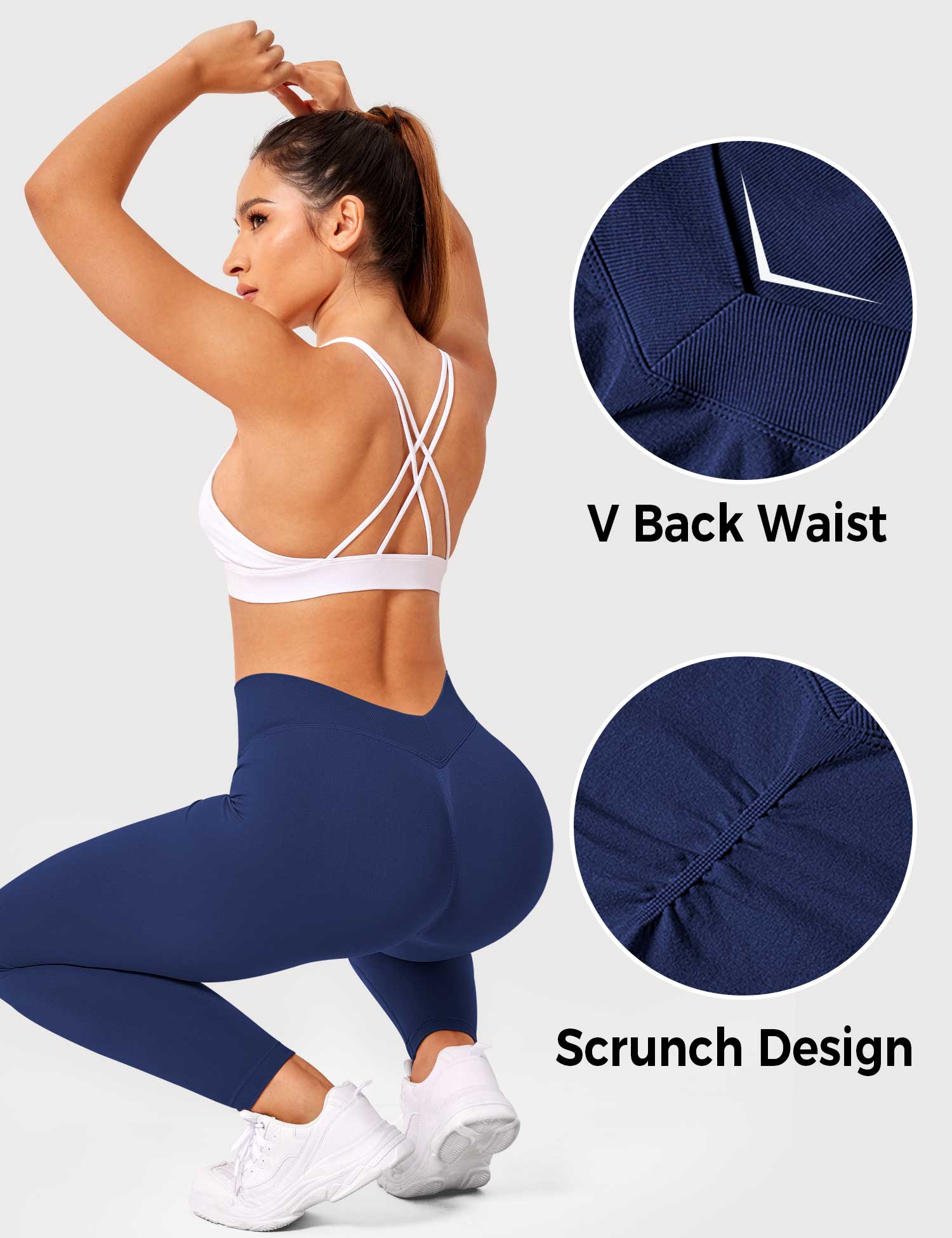 Yeoreo V-Rücken Alexi Leggings Dunkelblau