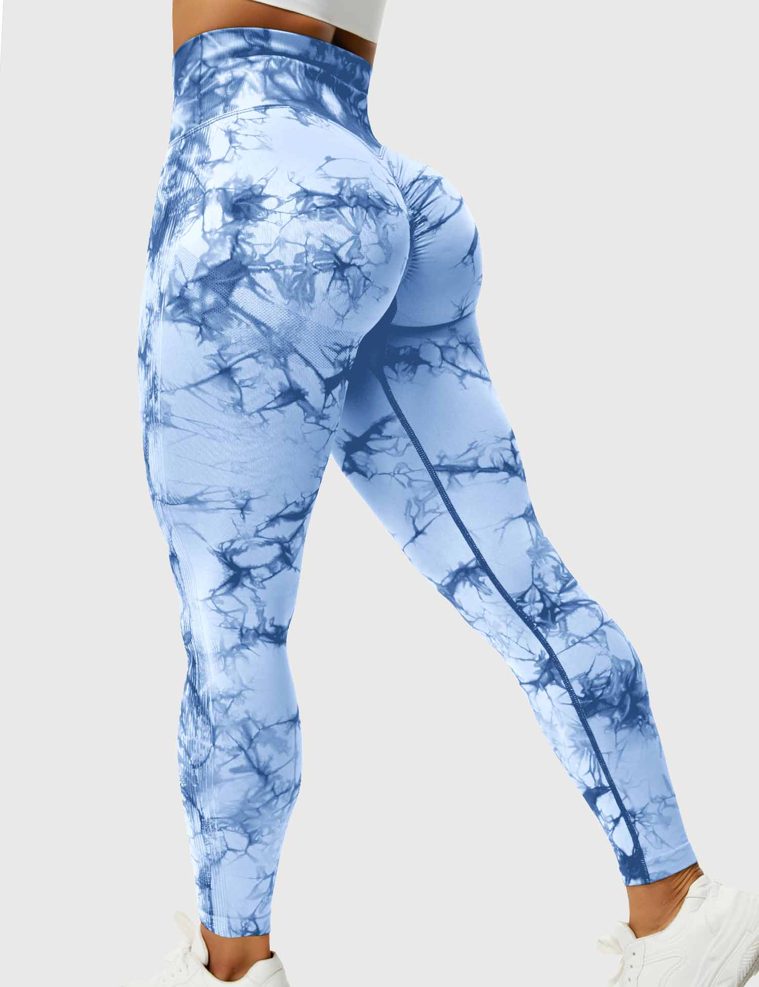 Yeoreo Professionelle Tie Dye Leggings Hellblau