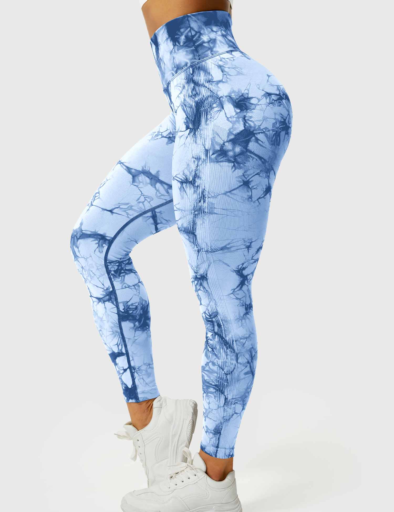 Yeoreo Professionelle Tie Dye Leggings Hellblau