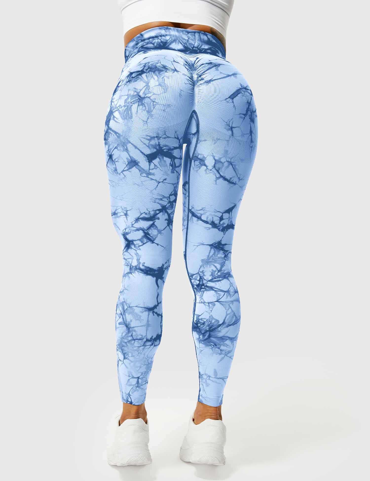 Yeoreo Professionelle Tie Dye Leggings Hellblau