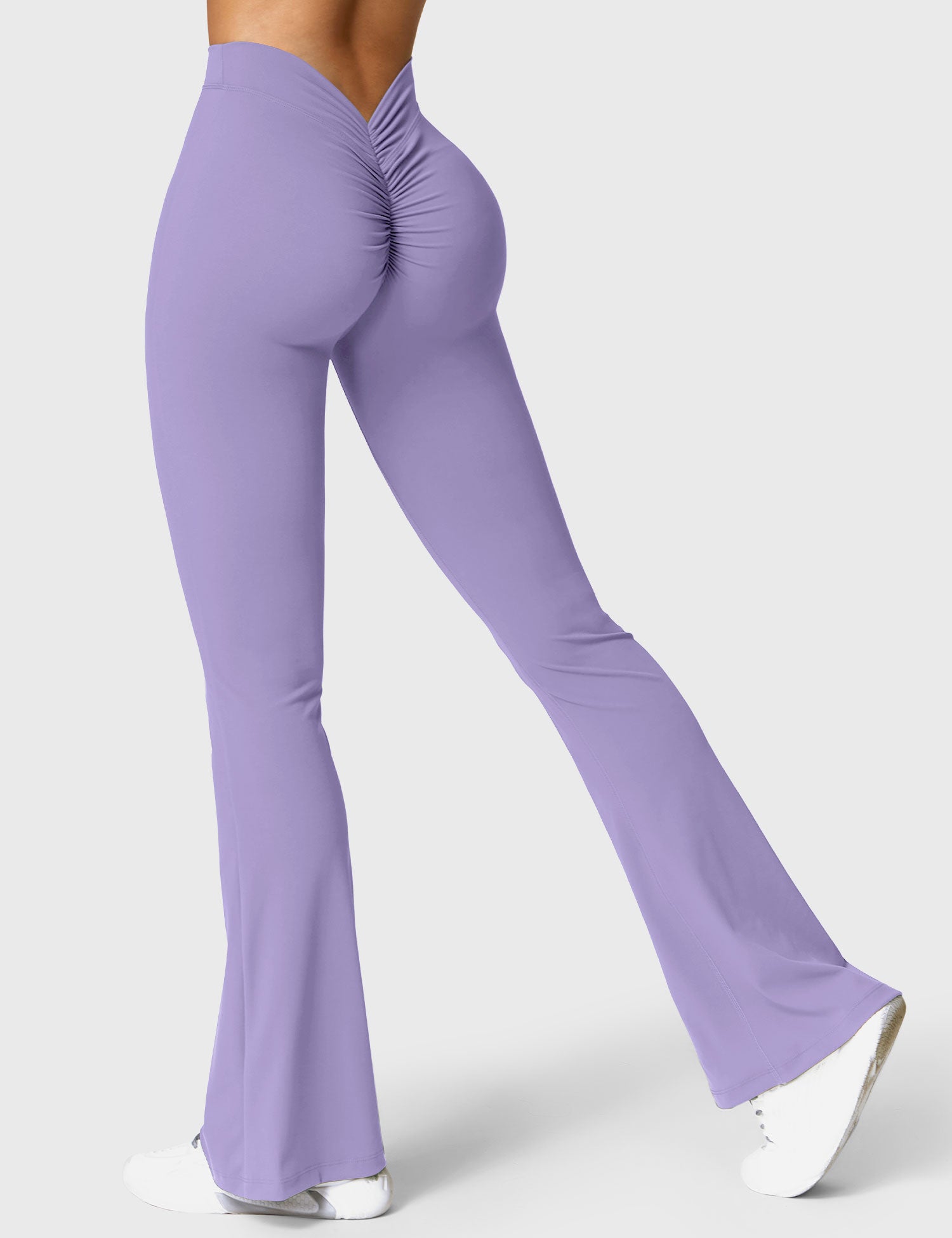 Yeoreo Daze V-Rücken Schlaghosen Flared Leggings Hellviolett