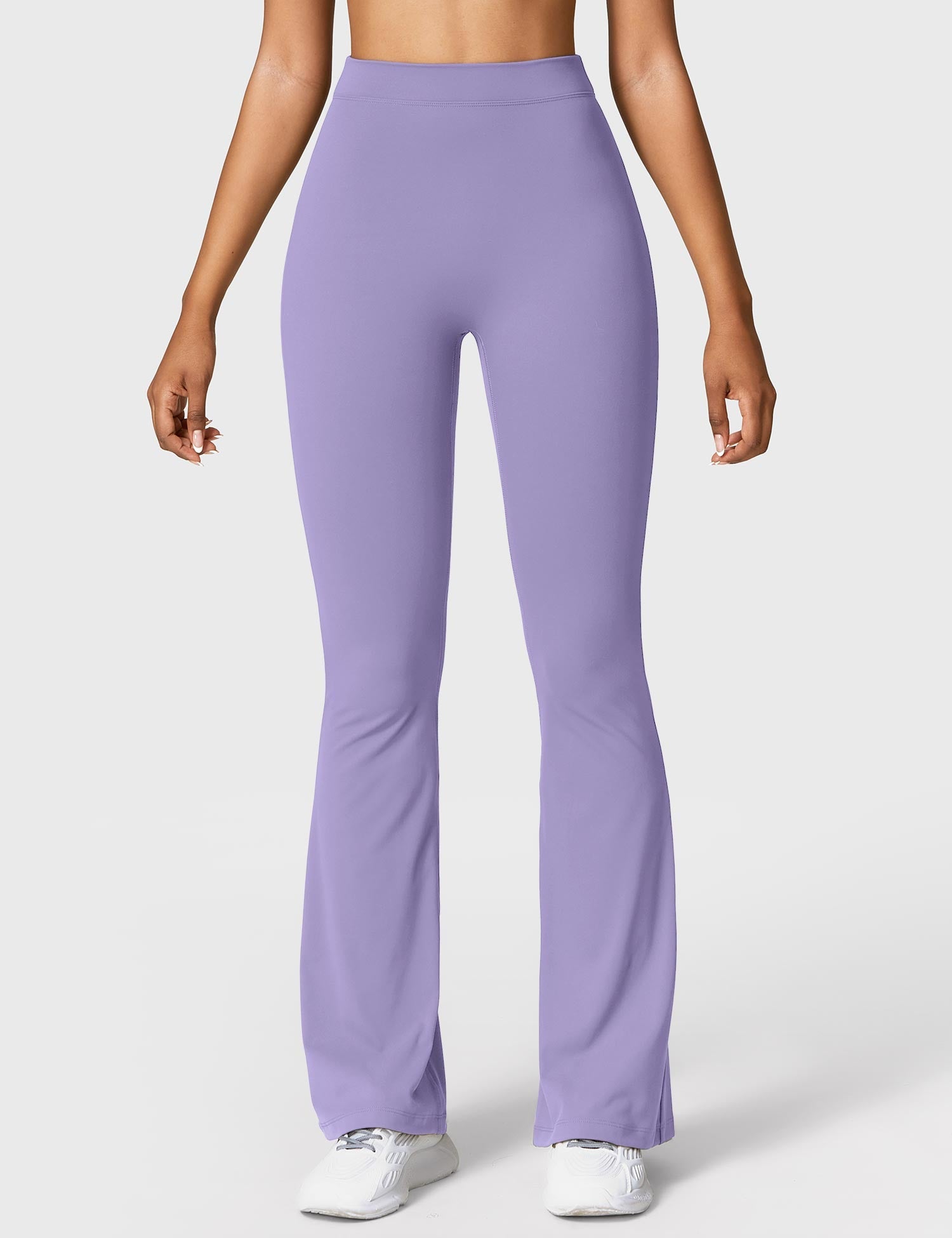 Yeoreo Daze V-Rücken Schlaghosen Flared Leggings Hellviolett