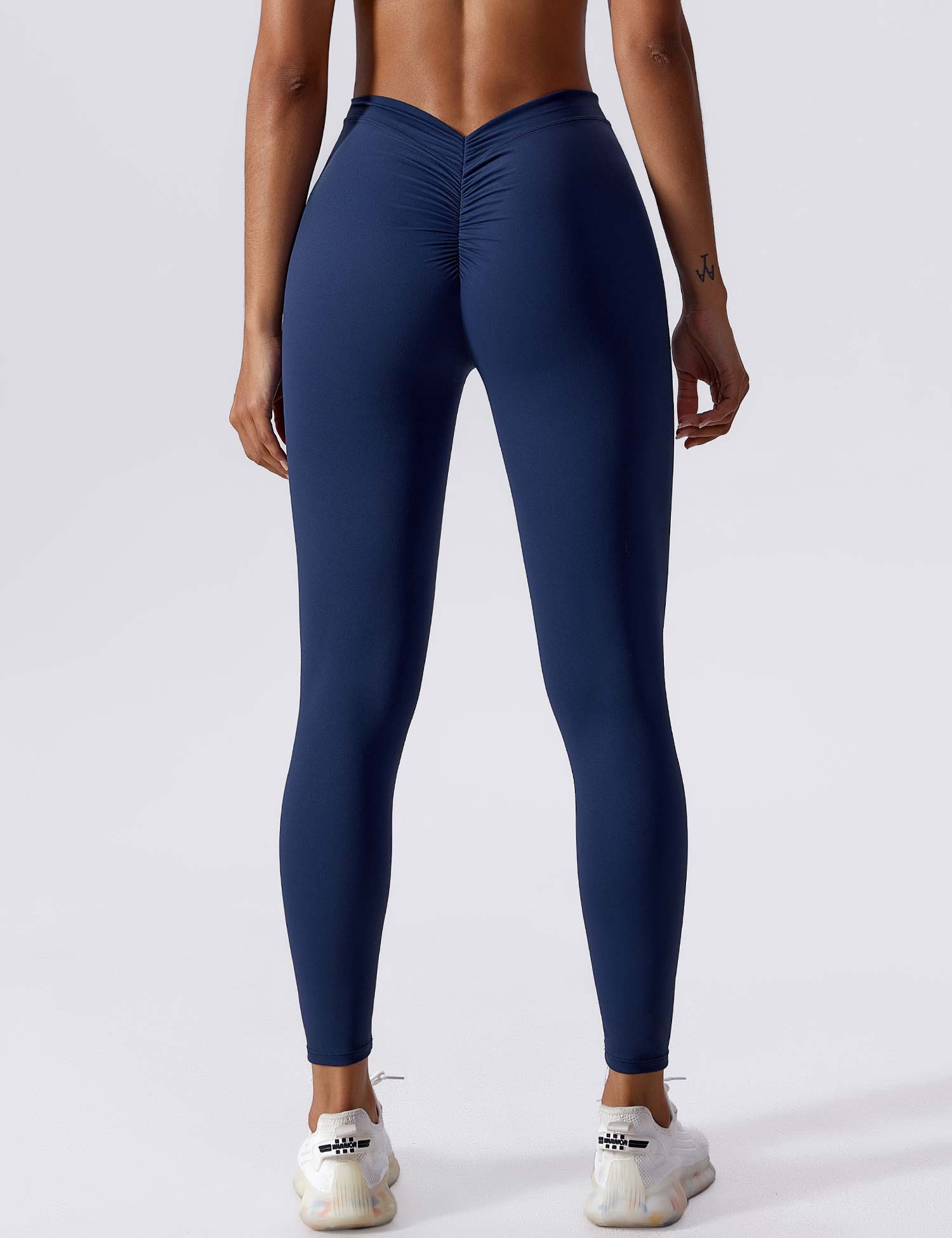 Yeoreo V-Rücken Scrunch Leggings Marineblau