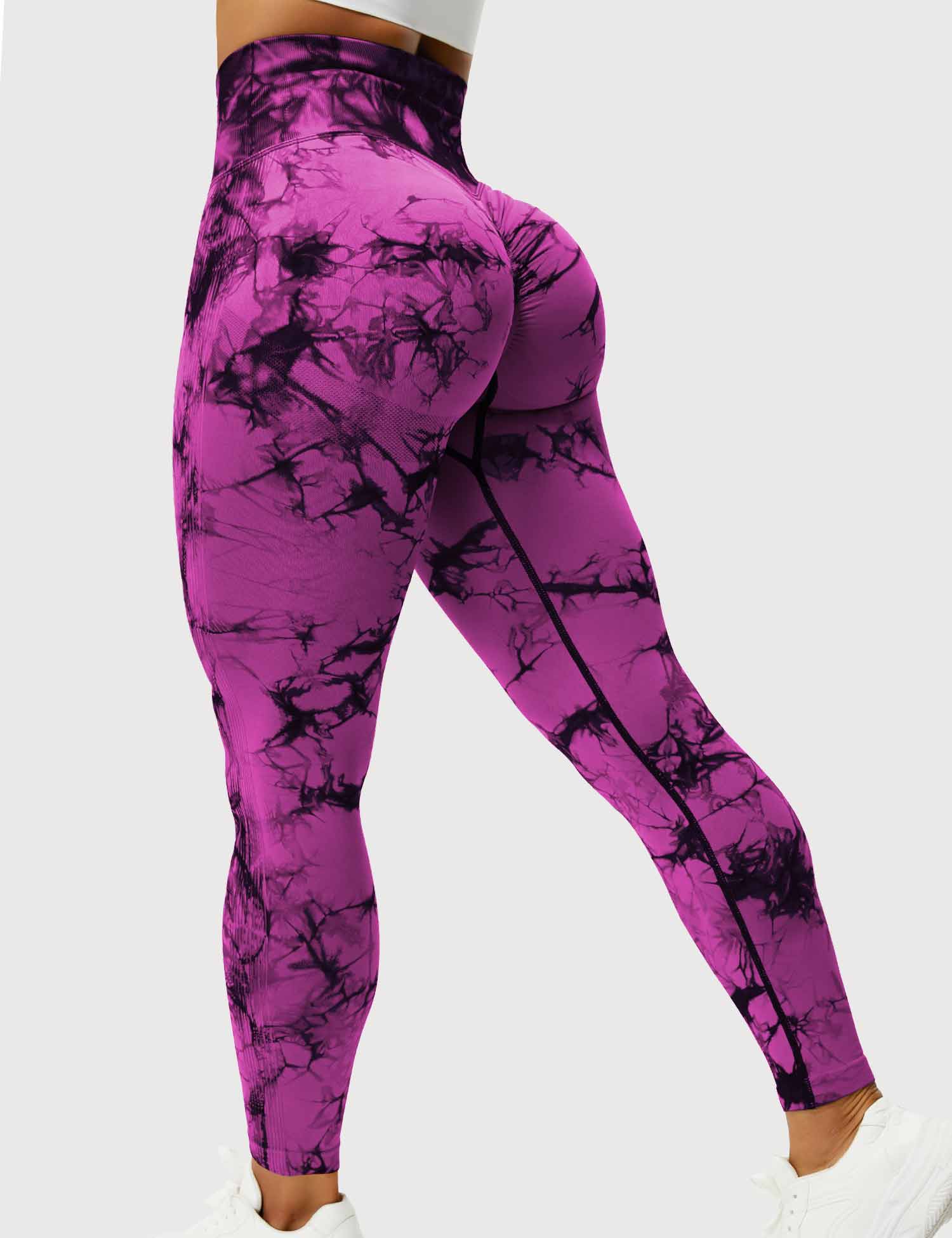 Yeoreo Professionelle Tie Dye Leggings Lila Rosa