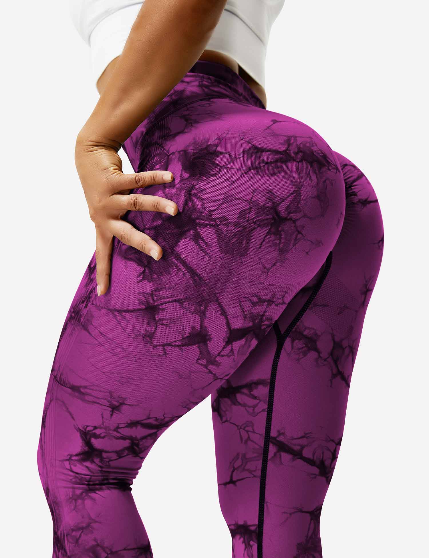 Yeoreo Professionelle Tie Dye Leggings Lila Rosa