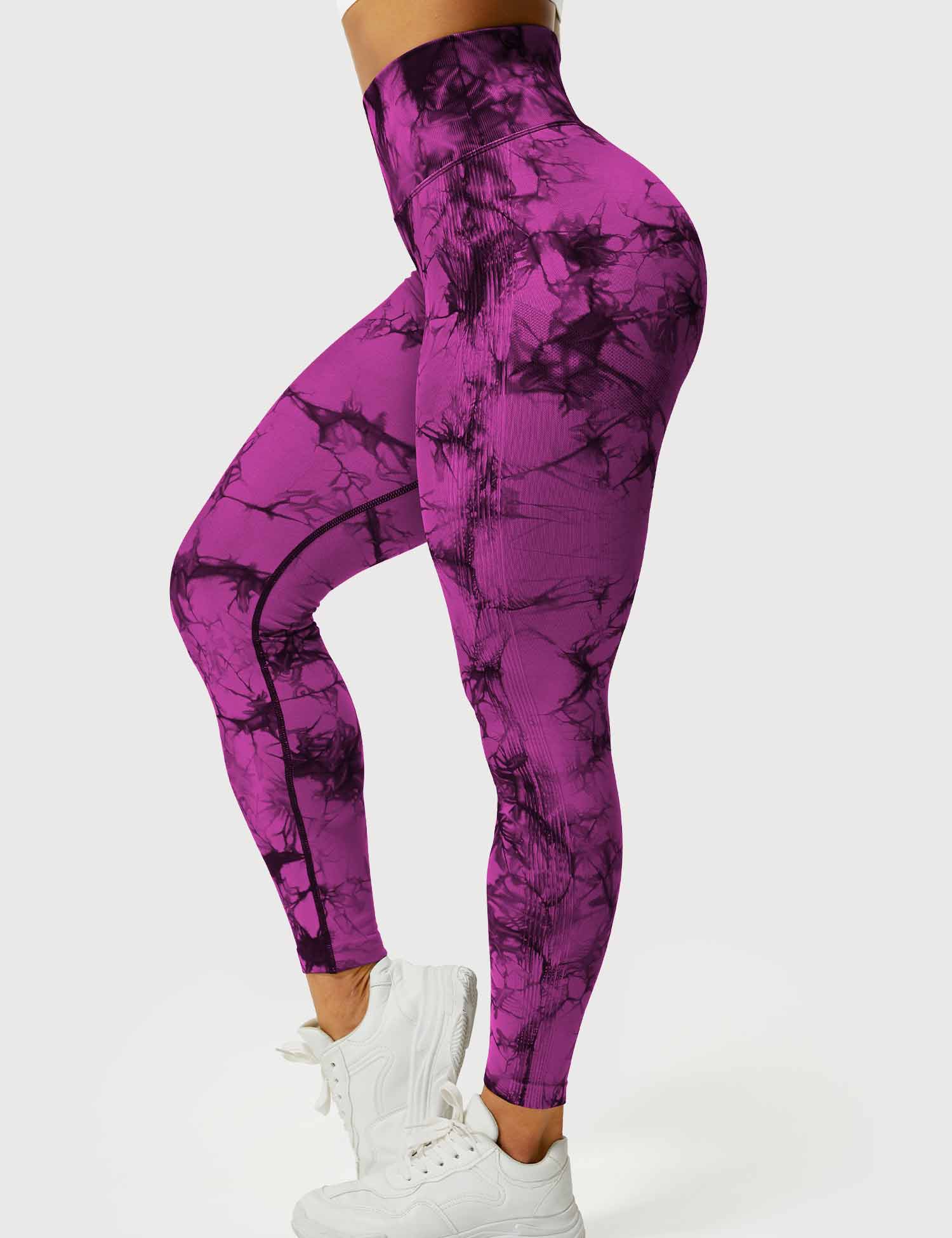 Yeoreo Professionelle Tie Dye Leggings Lila Rosa