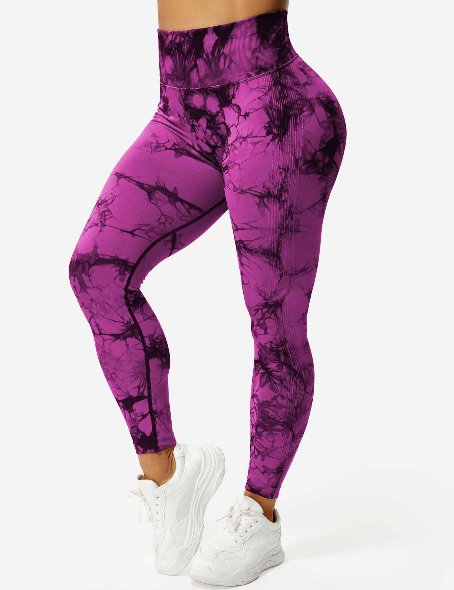 Yeoreo Professionelle Tie Dye Leggings Lila Rosa