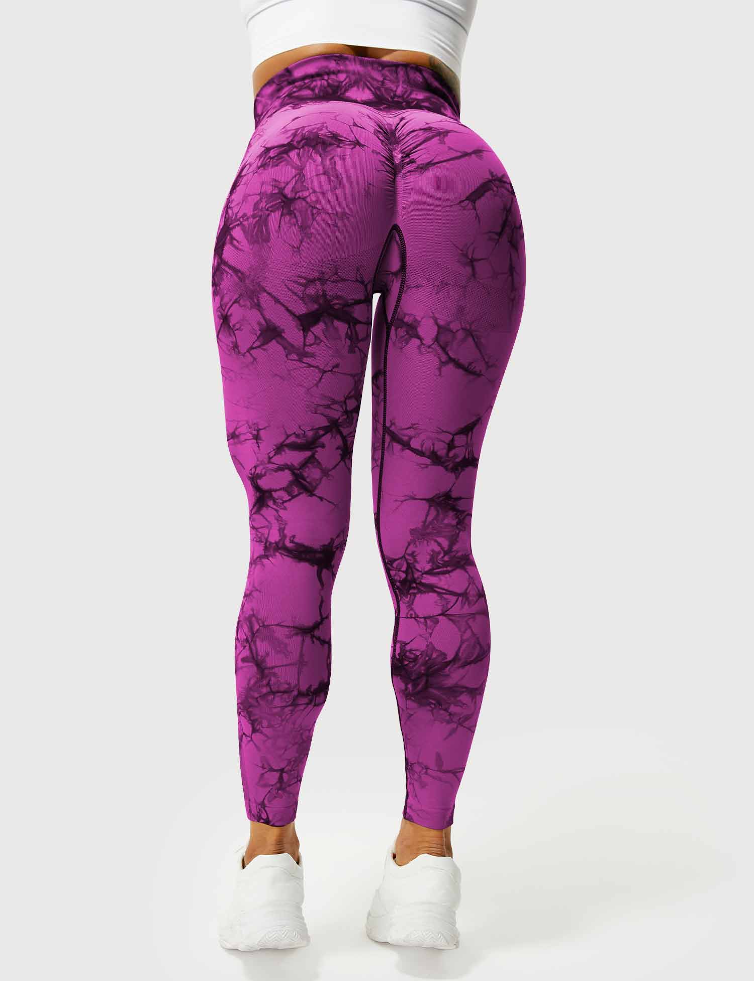 Yeoreo Professionelle Tie Dye Leggings Lila Rosa