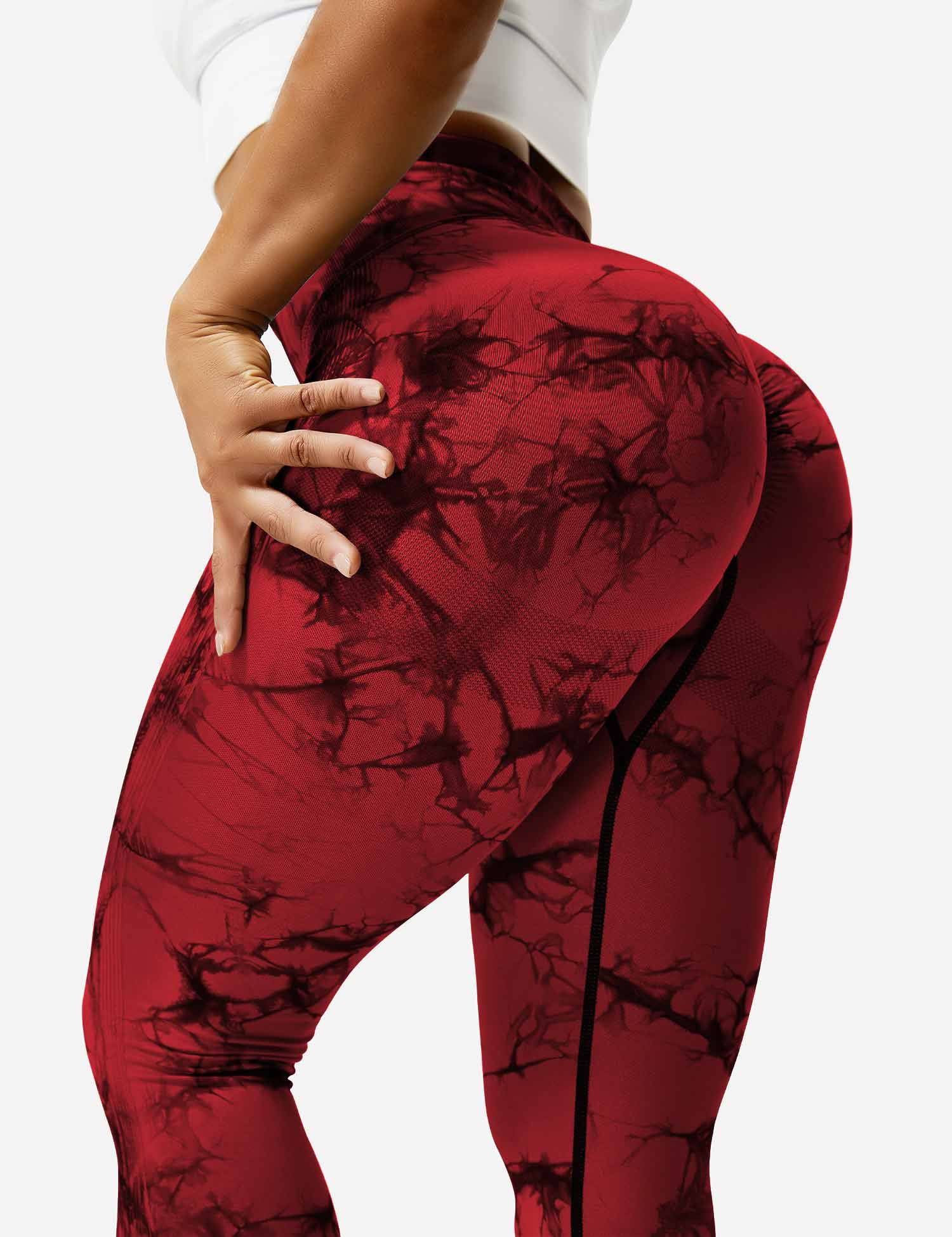 Yeoreo Professionelle Tie Dye Leggings Rot