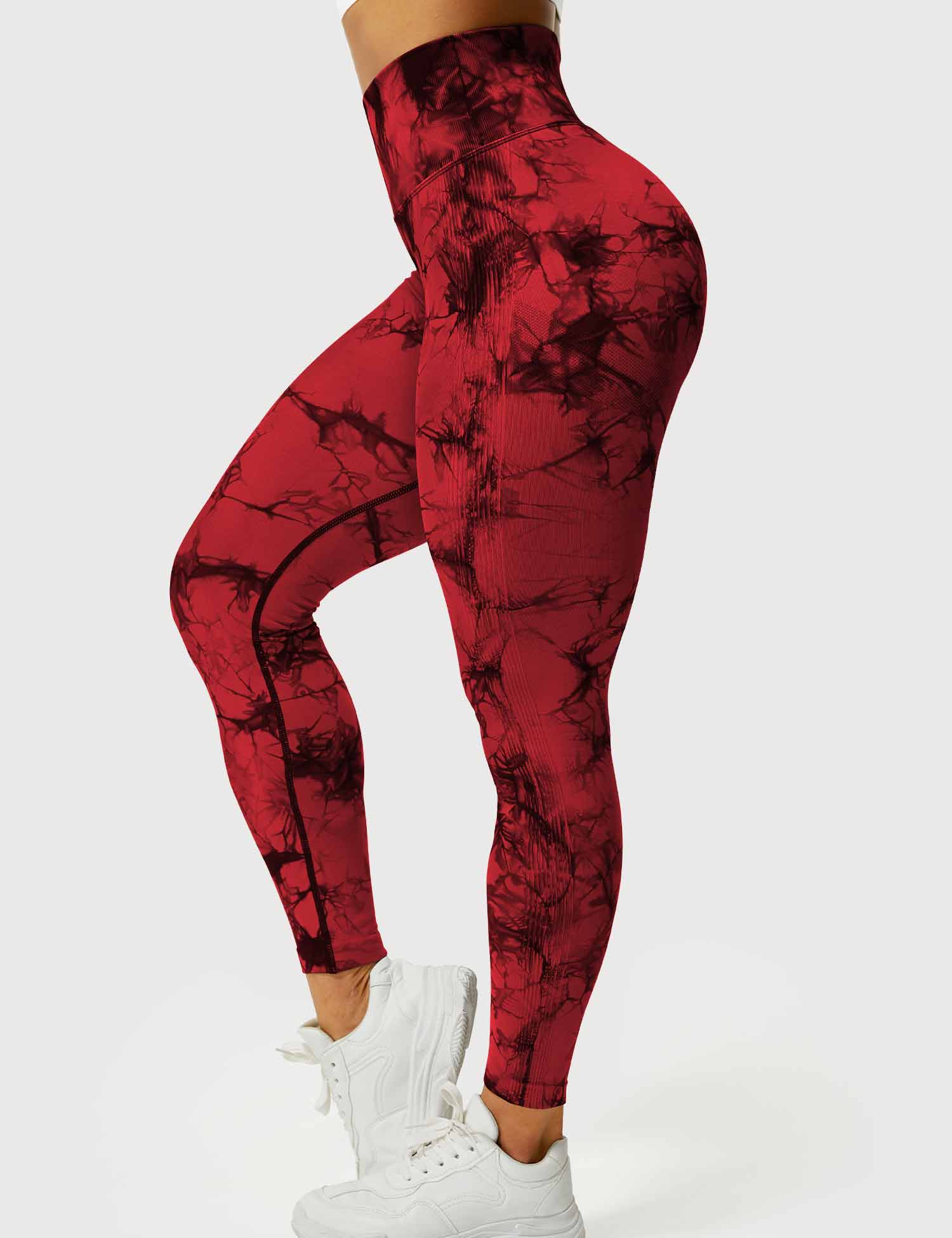 Yeoreo Professionelle Tie Dye Leggings Rot