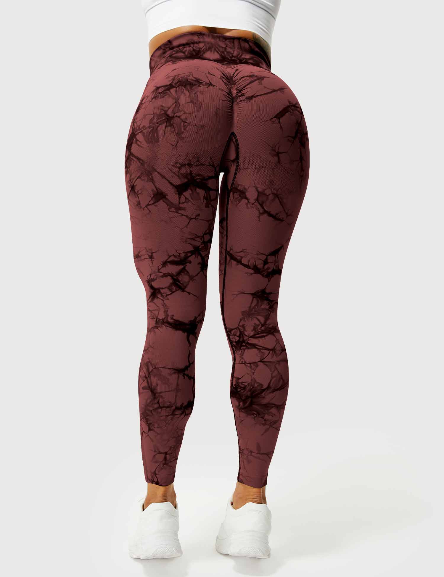 Yeoreo Professionelle Tie Dye Leggings Rot Braun