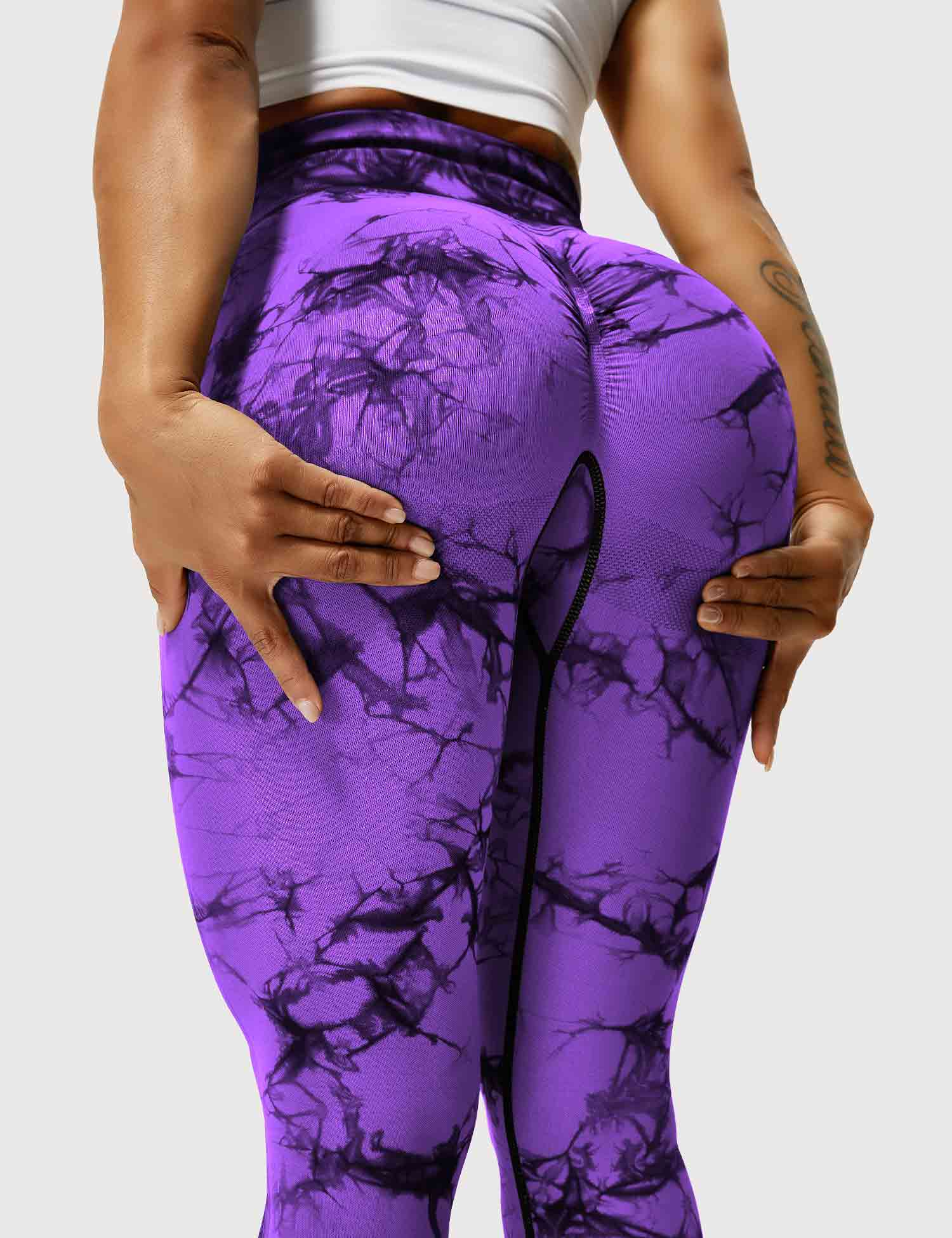 Yeoreo Professionelle Tie Dye Leggings Violett