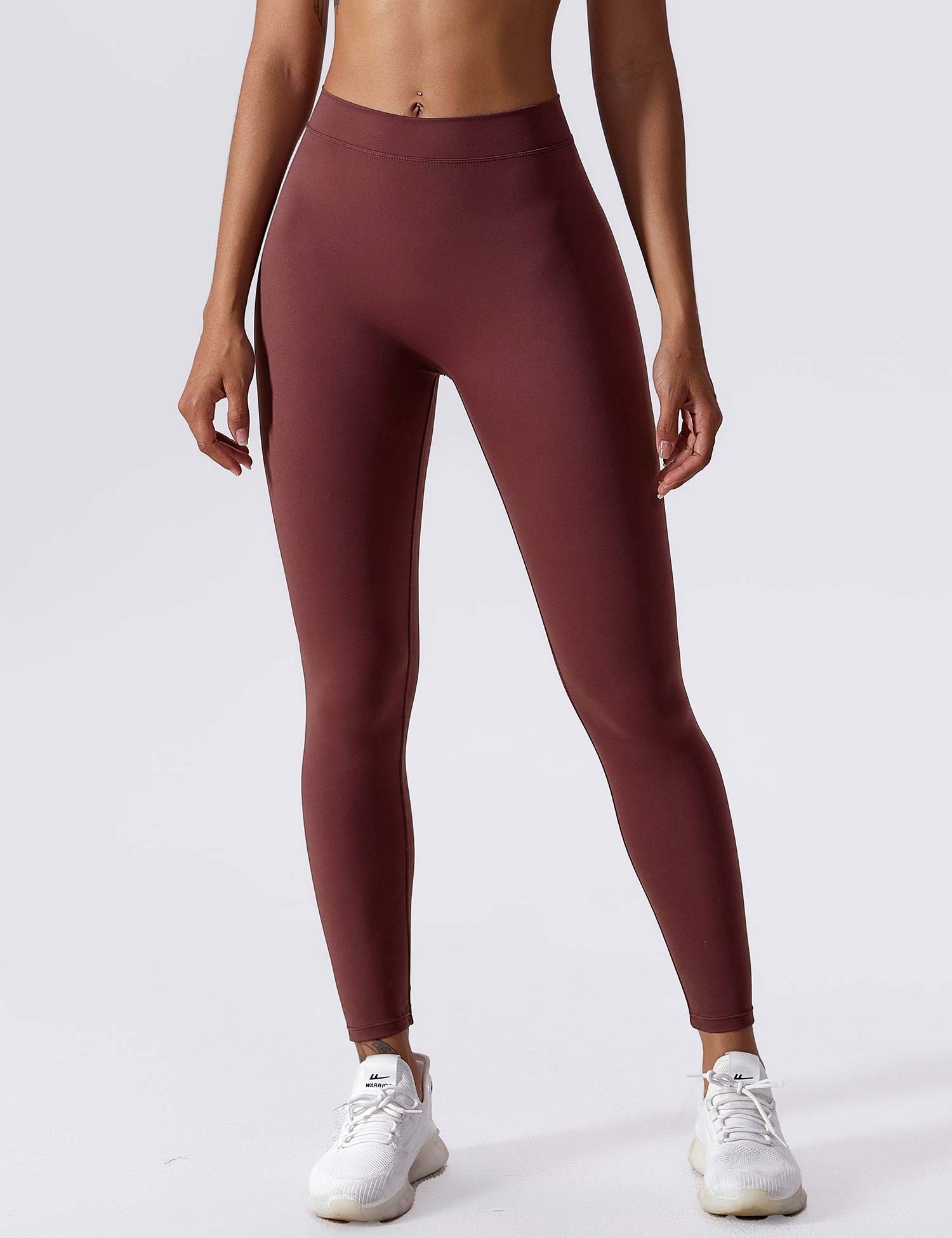 Yeoreo V-Rücken Scrunch Leggings Weinrot