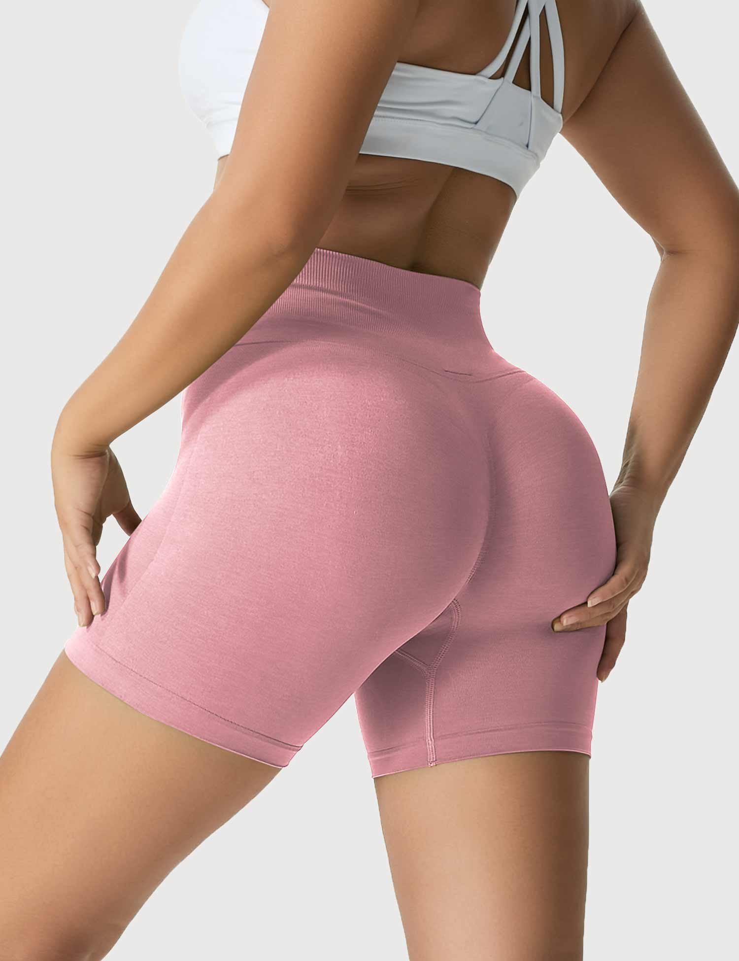 Yeoreo Light Color Elastische Nahtlose Shorts Rosa