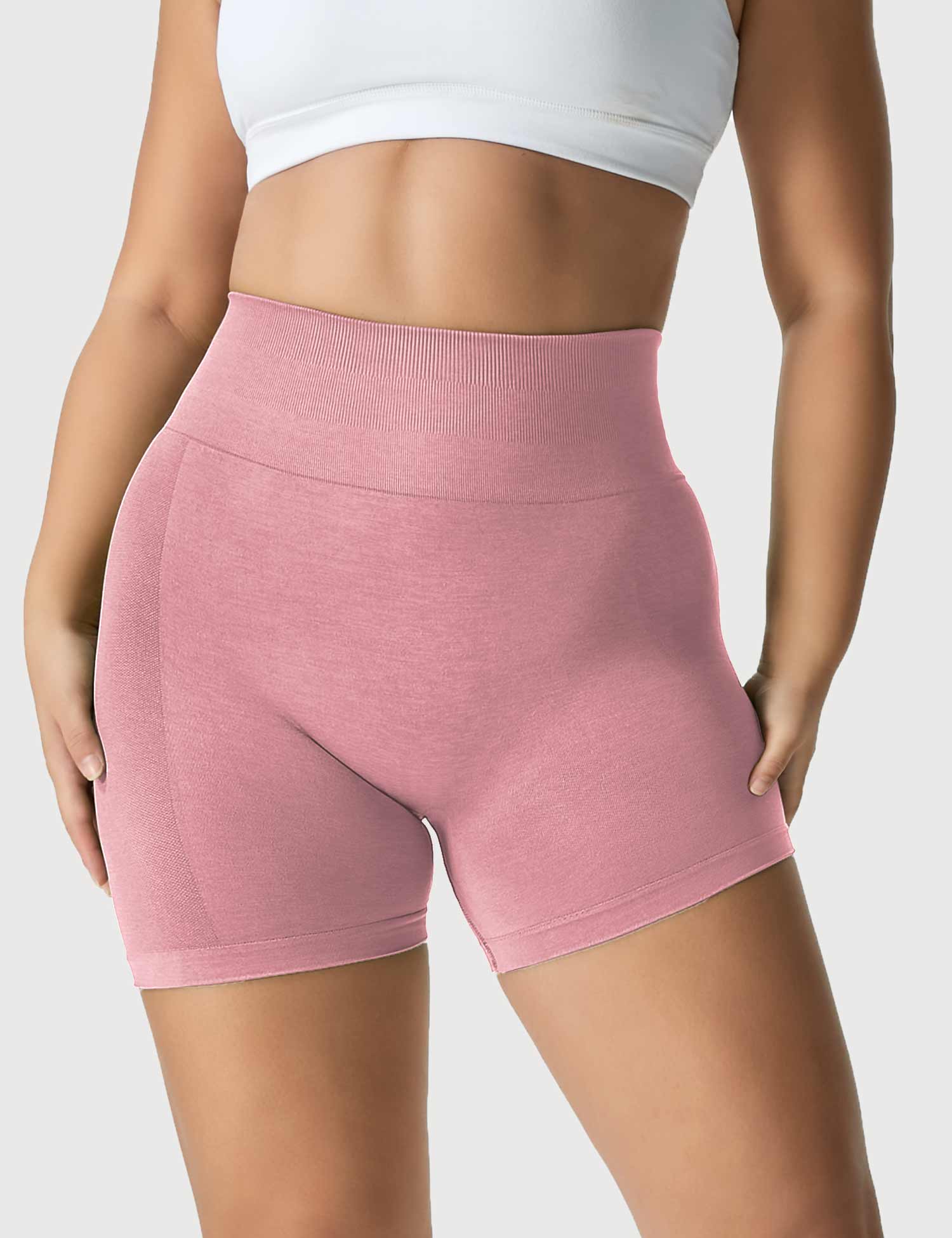 Yeoreo Light Color Elastische Nahtlose Shorts Rosa