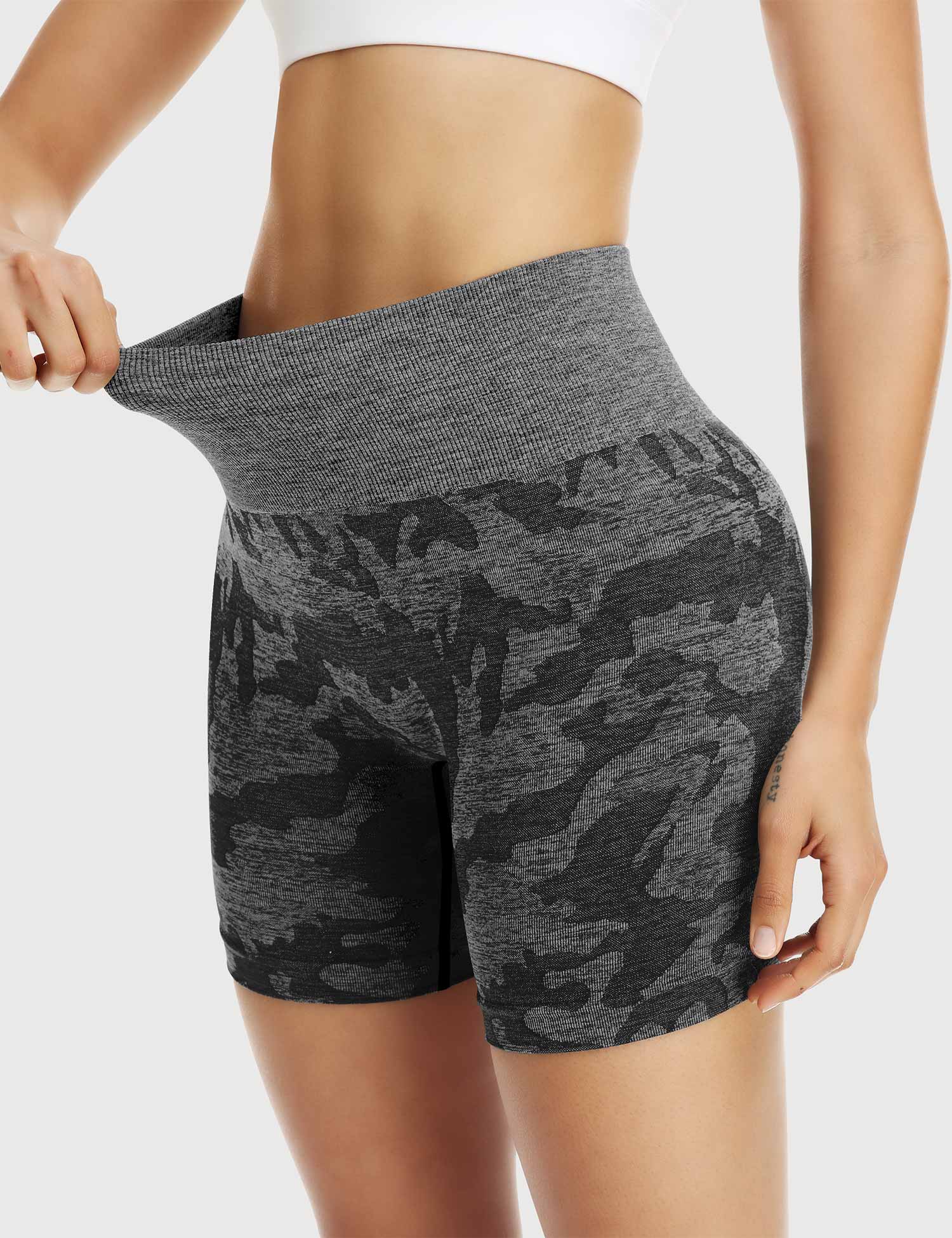 Yeoreo Camo Nahtlose Shorts Schwarz