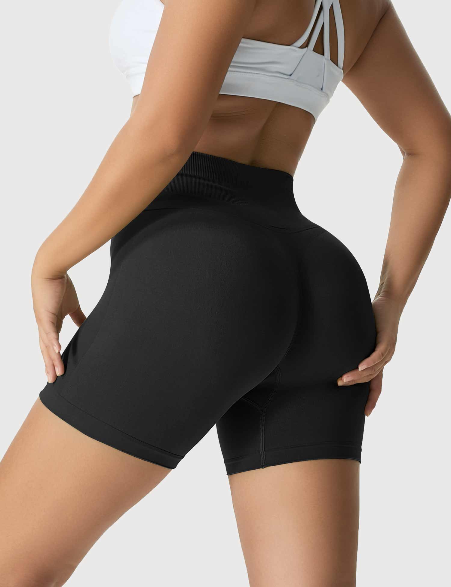 Yeoreo Light Color Elastische Nahtlose Shorts Schwarz